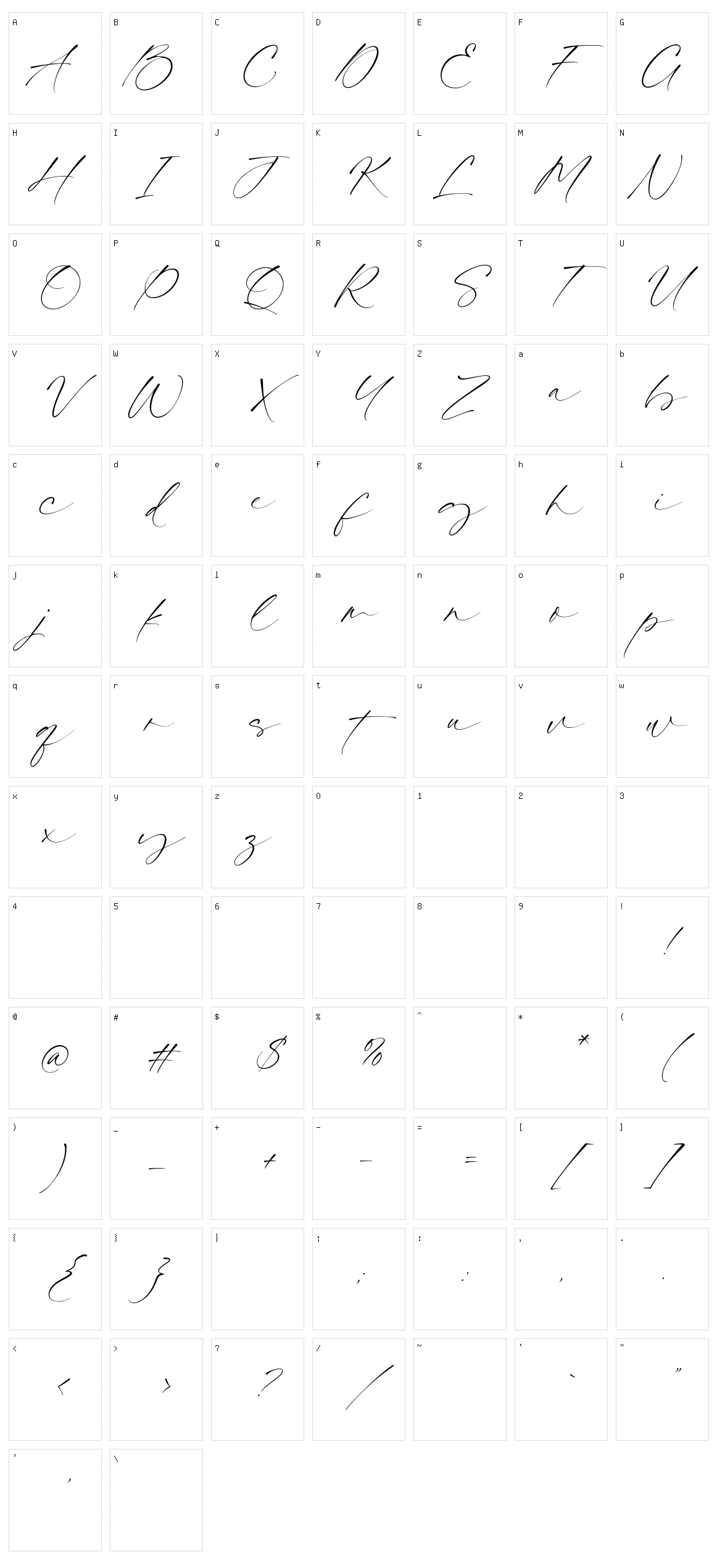 Mirabella Character Set