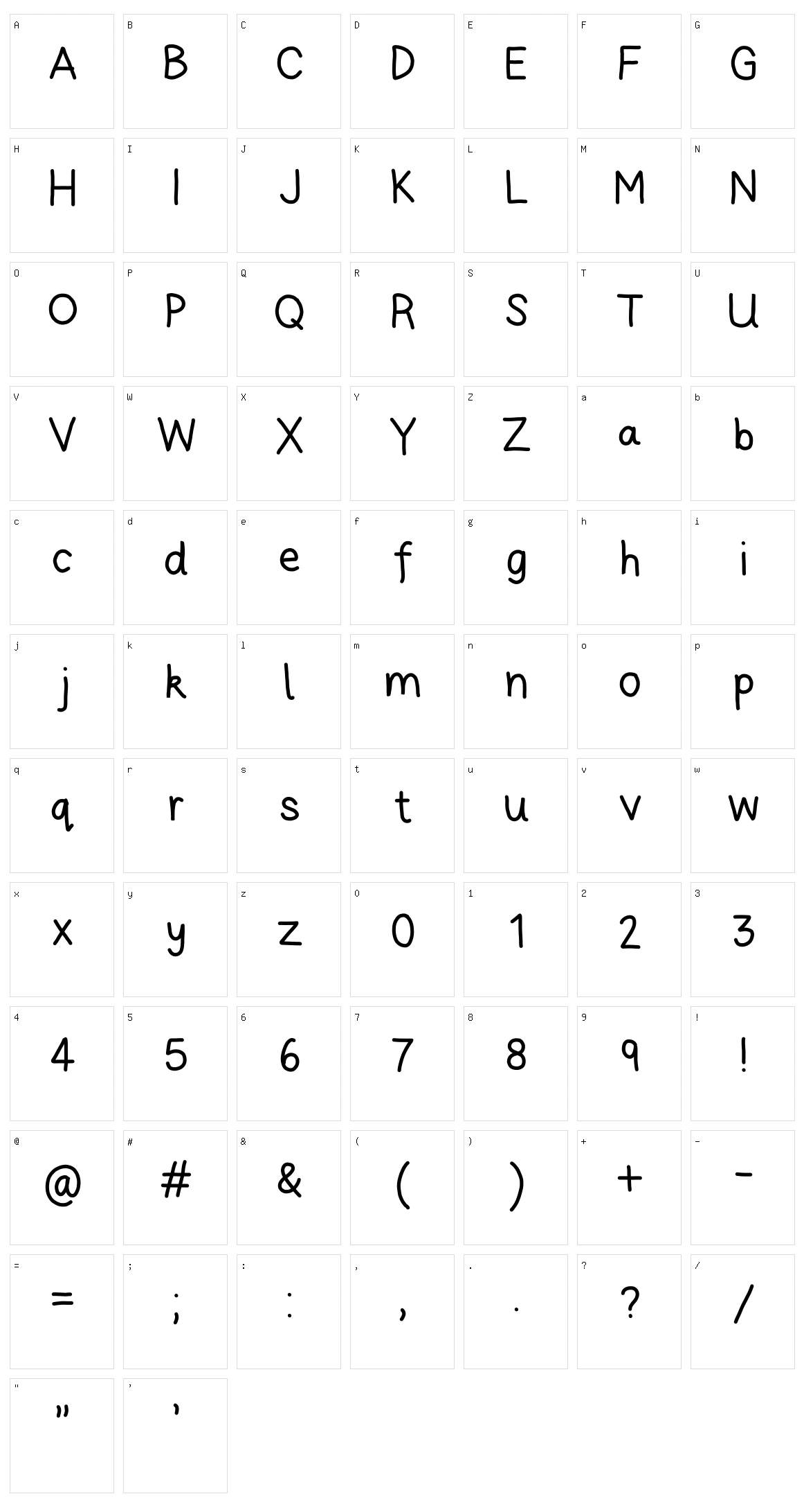 Miriam Character Set