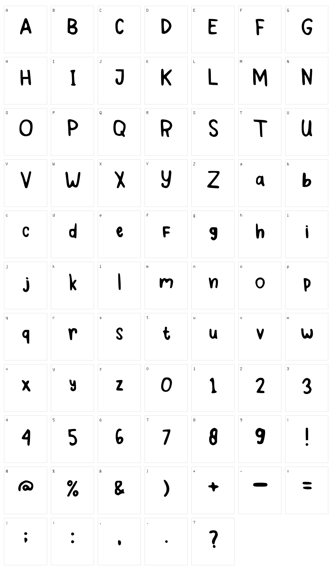 Mirsyiii Character Set