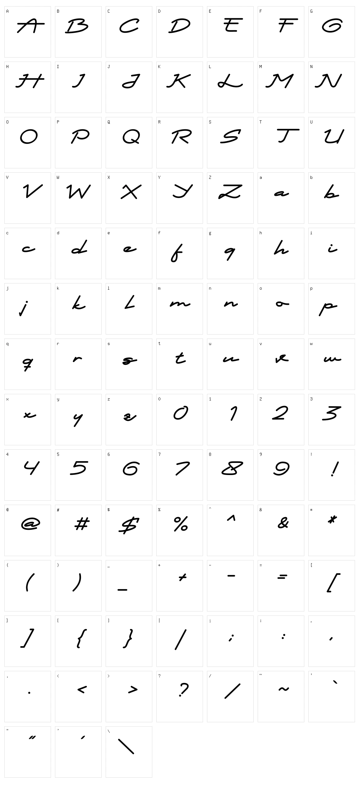 Misano Character Set