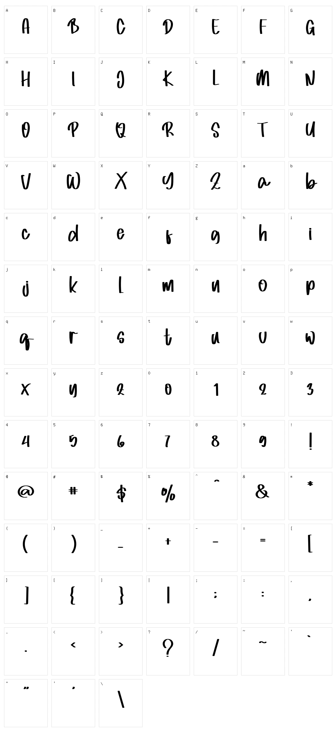 Misgine Character Set