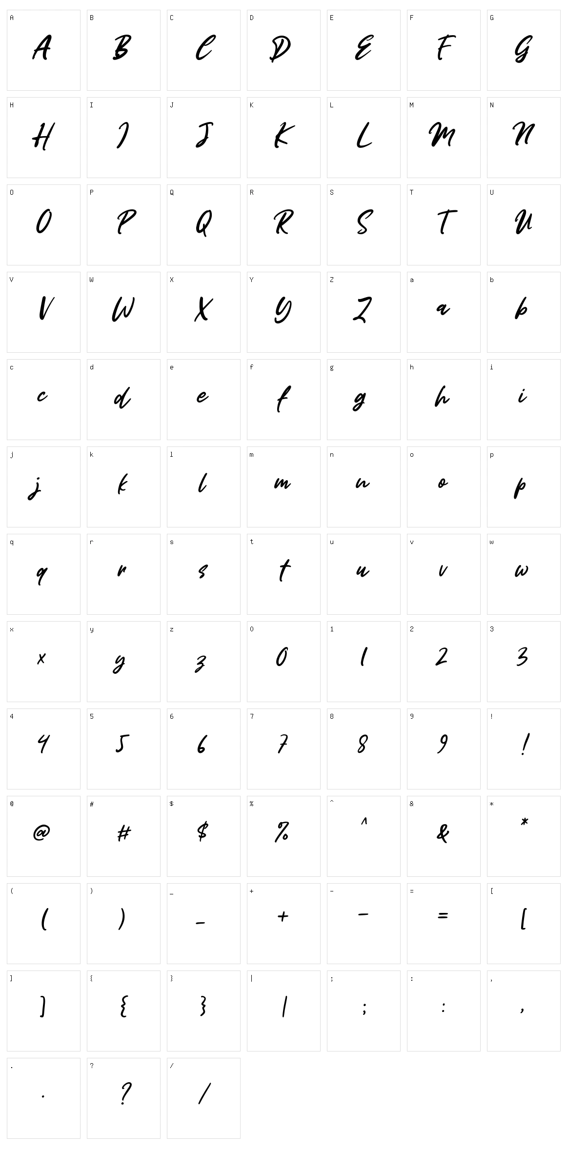 Miss Rhinetta Character Set