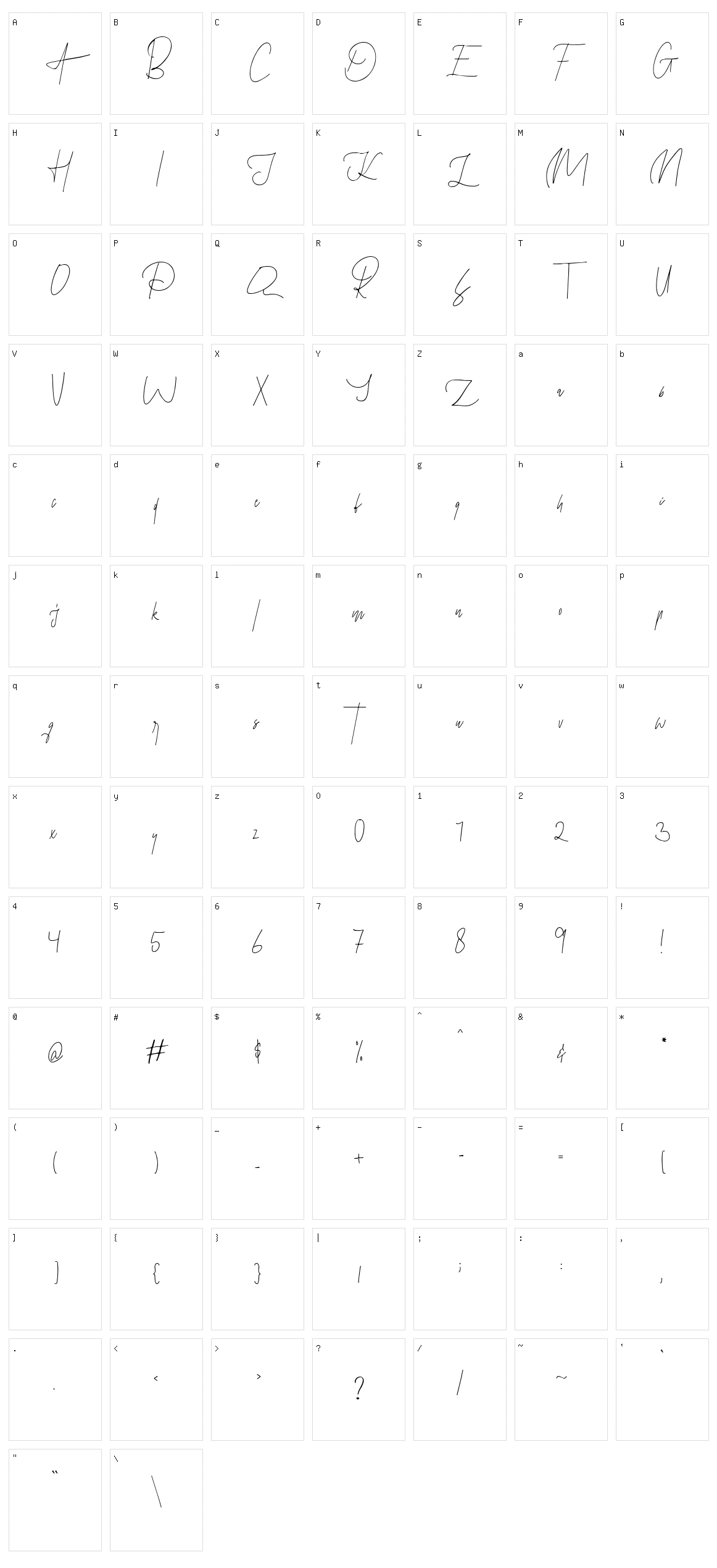 Missive Character Set