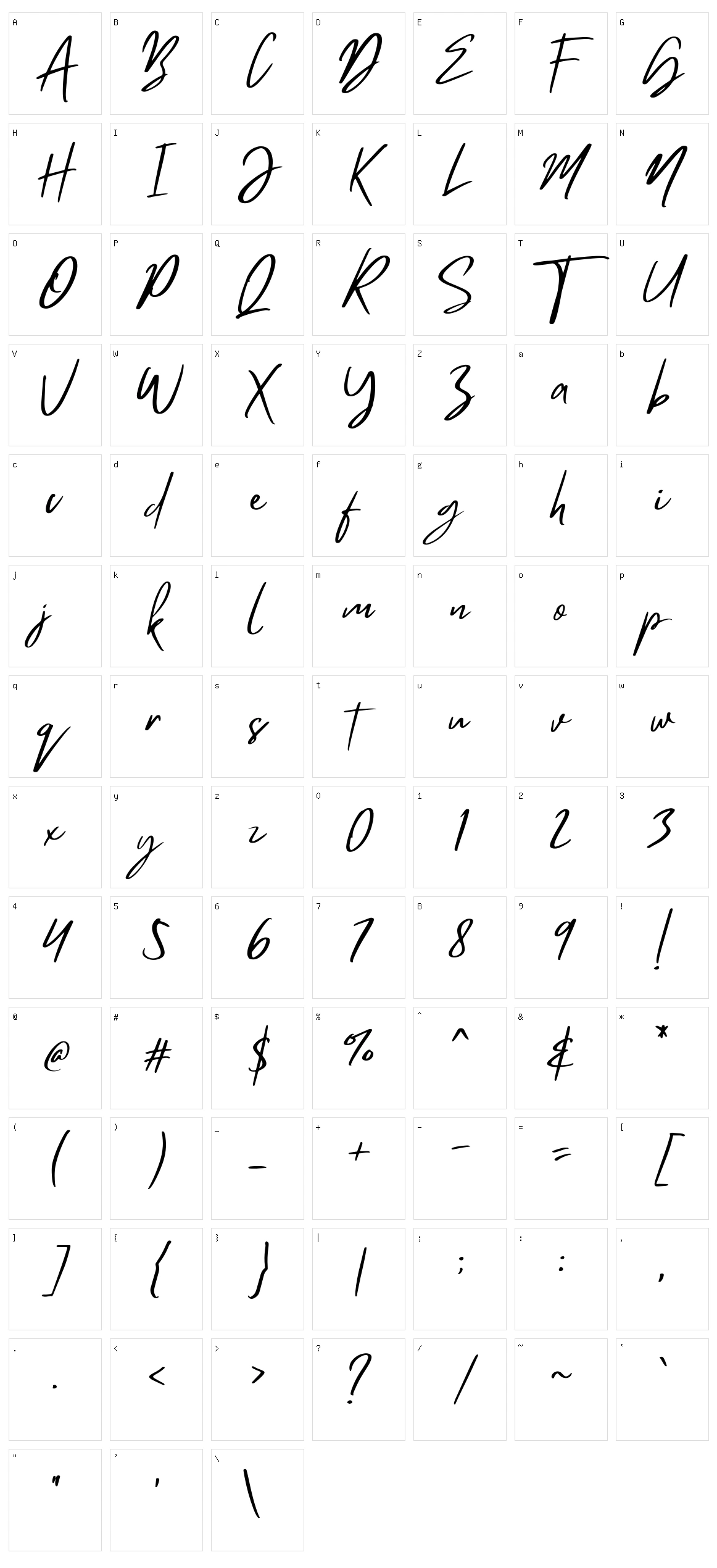 Mistrully Character Set
