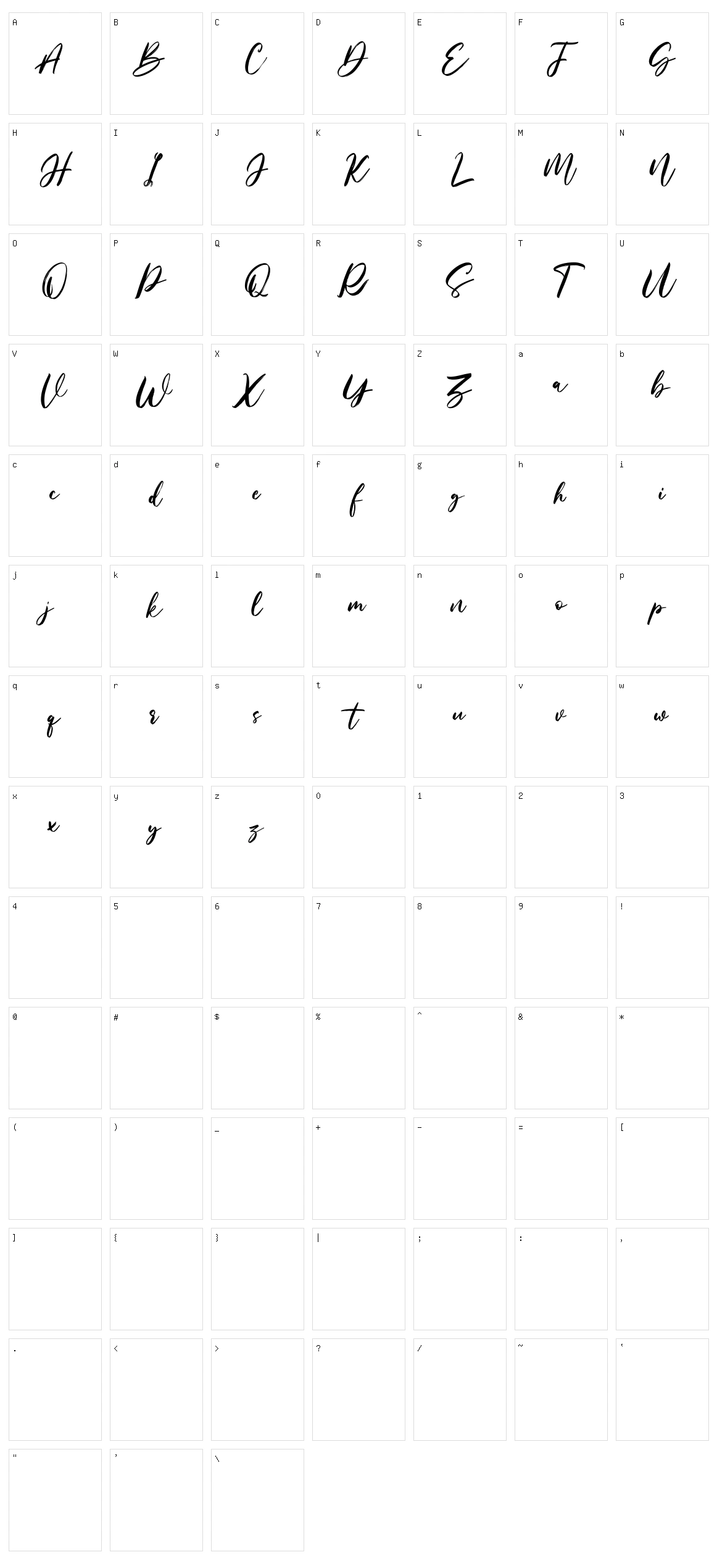 Mistychain Character Set