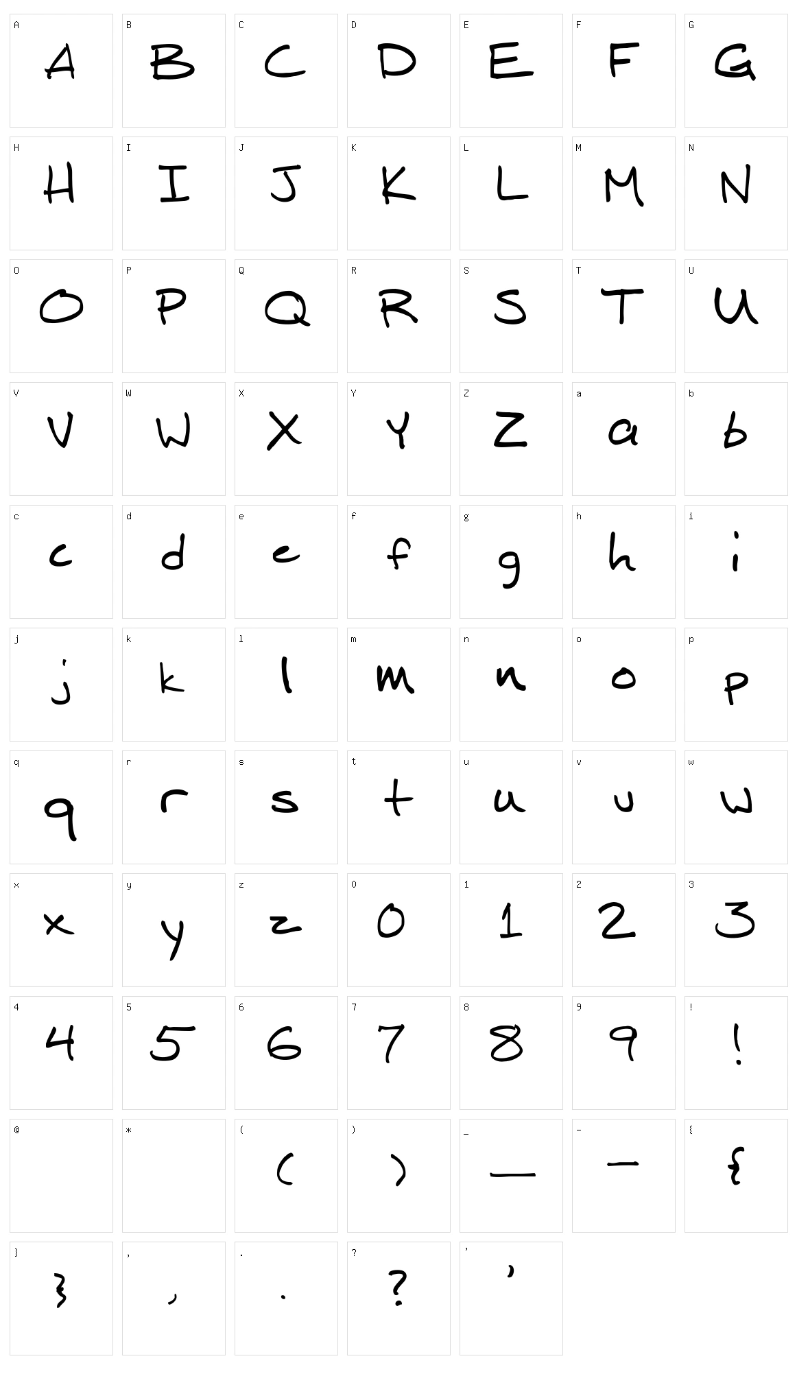 Mitch Hand Character Set