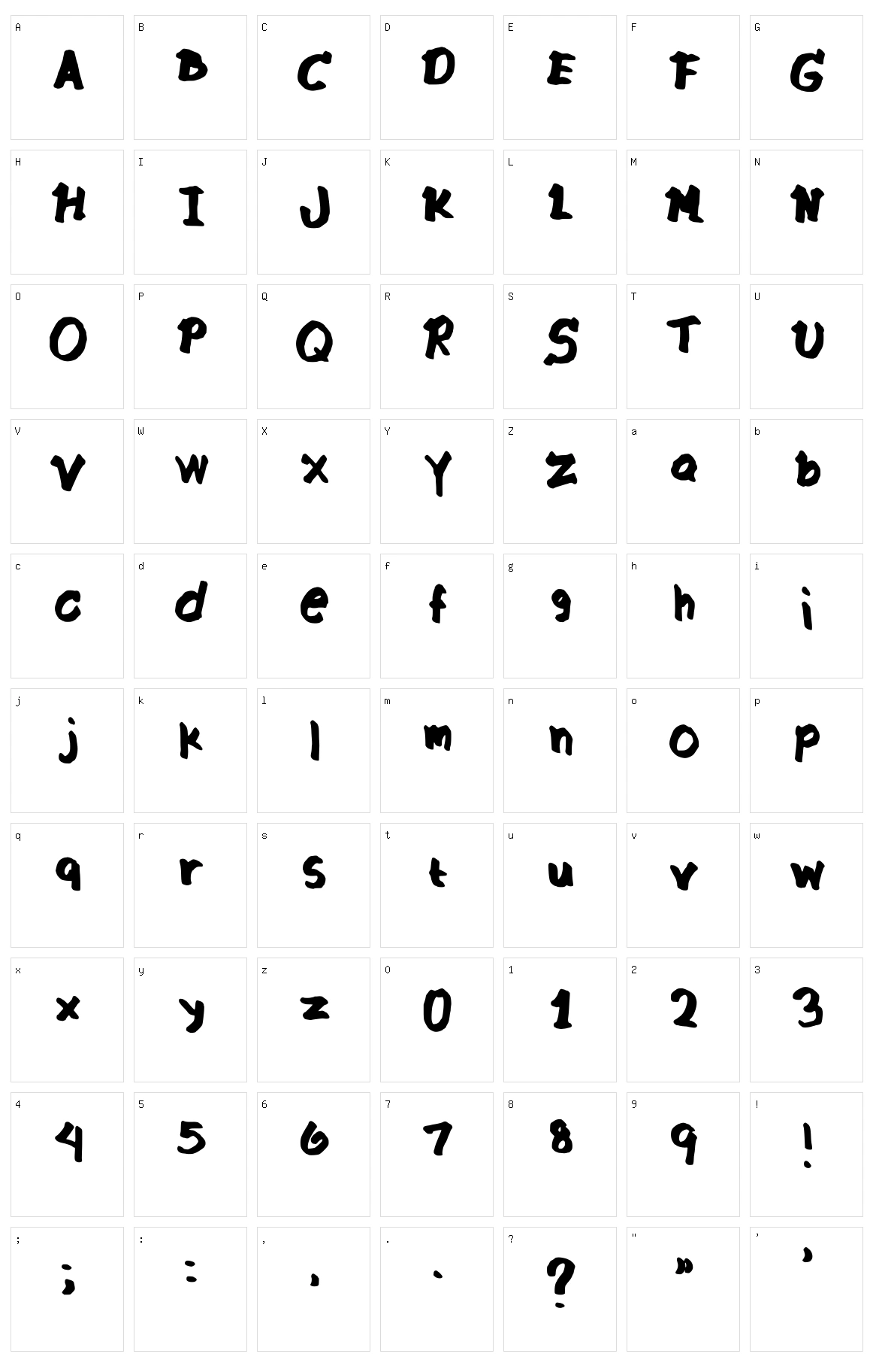 Mj Font Character Set
