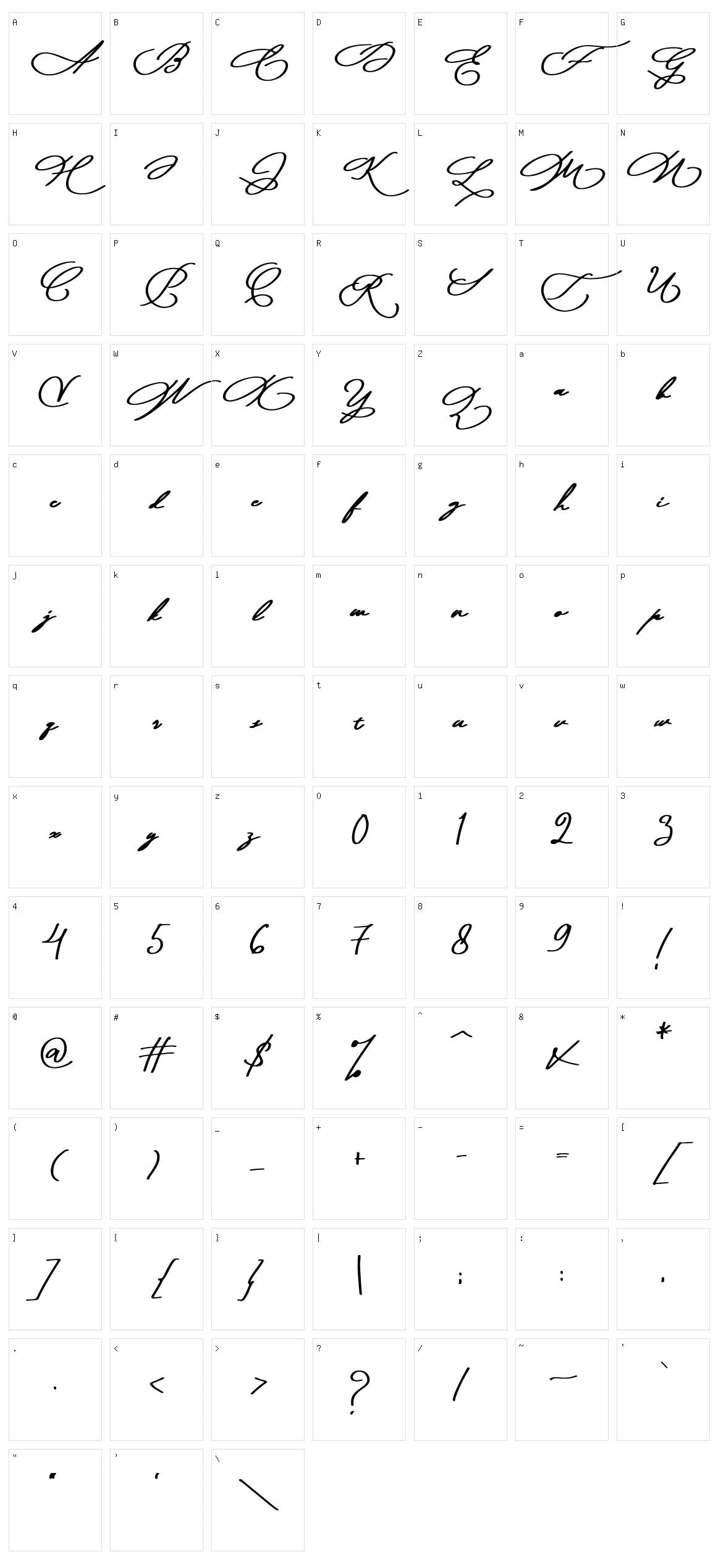 Moana Script Character Set