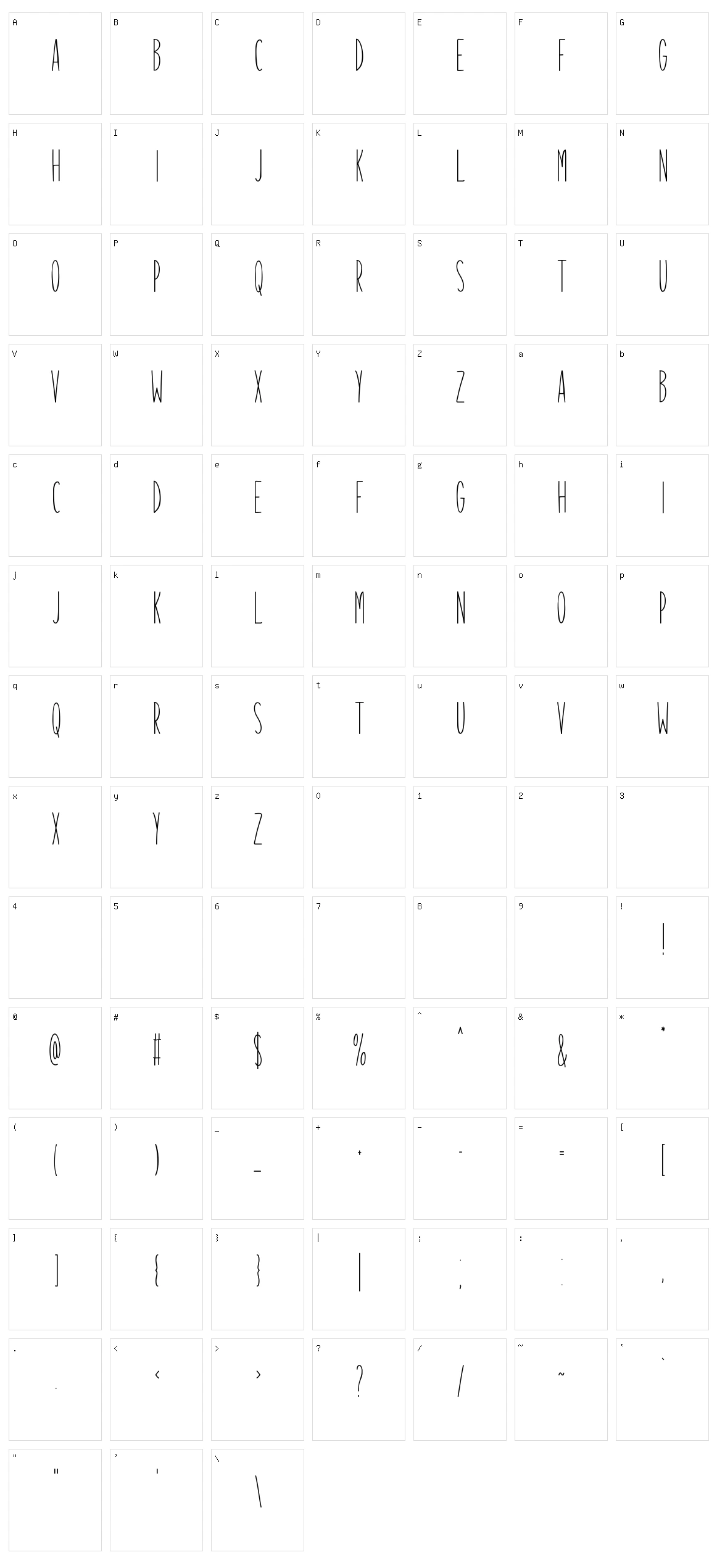 Mobstex Character Set