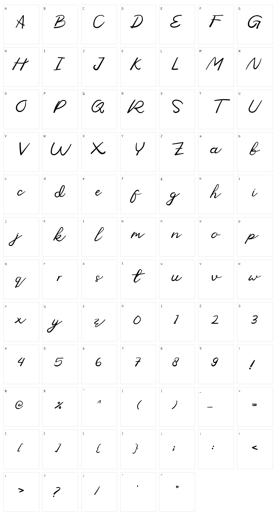 Moduss Character Set