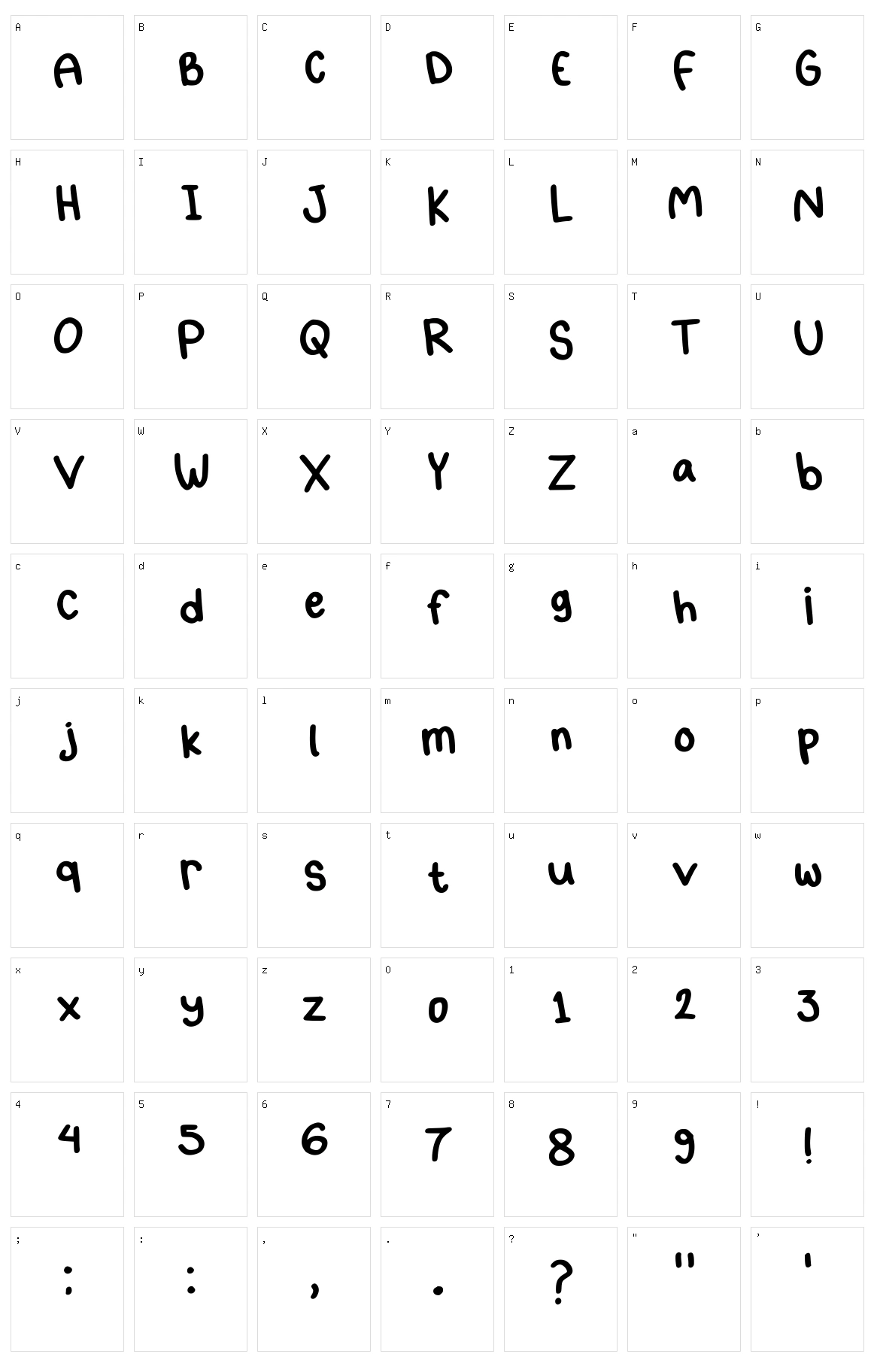 Mogugu Character Set