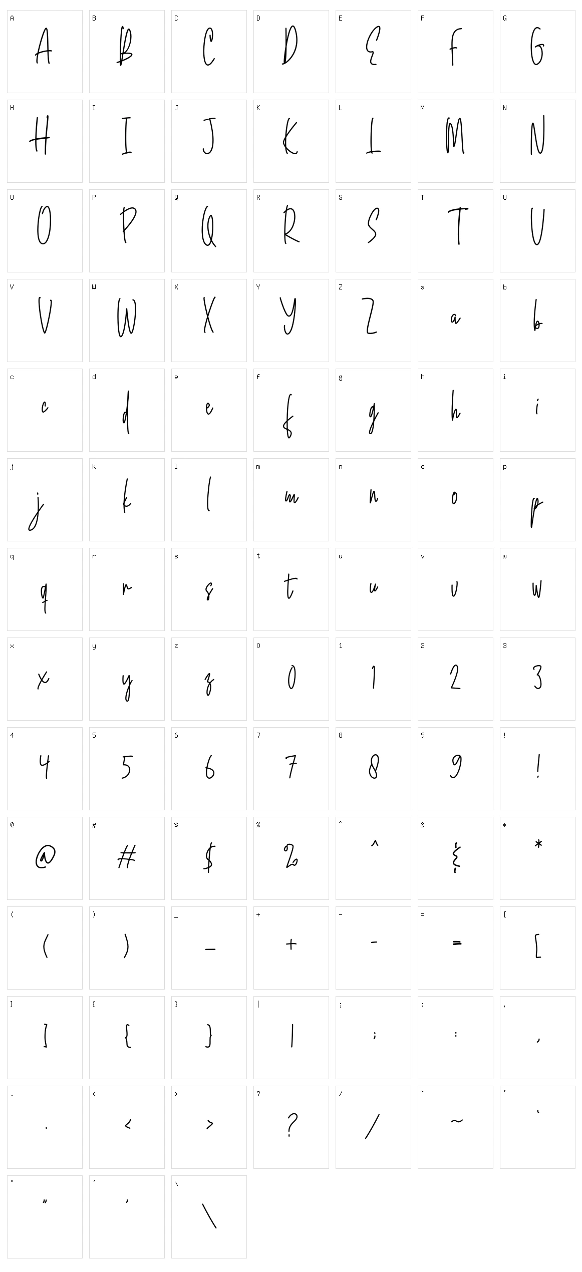 Mojang Script Character Set