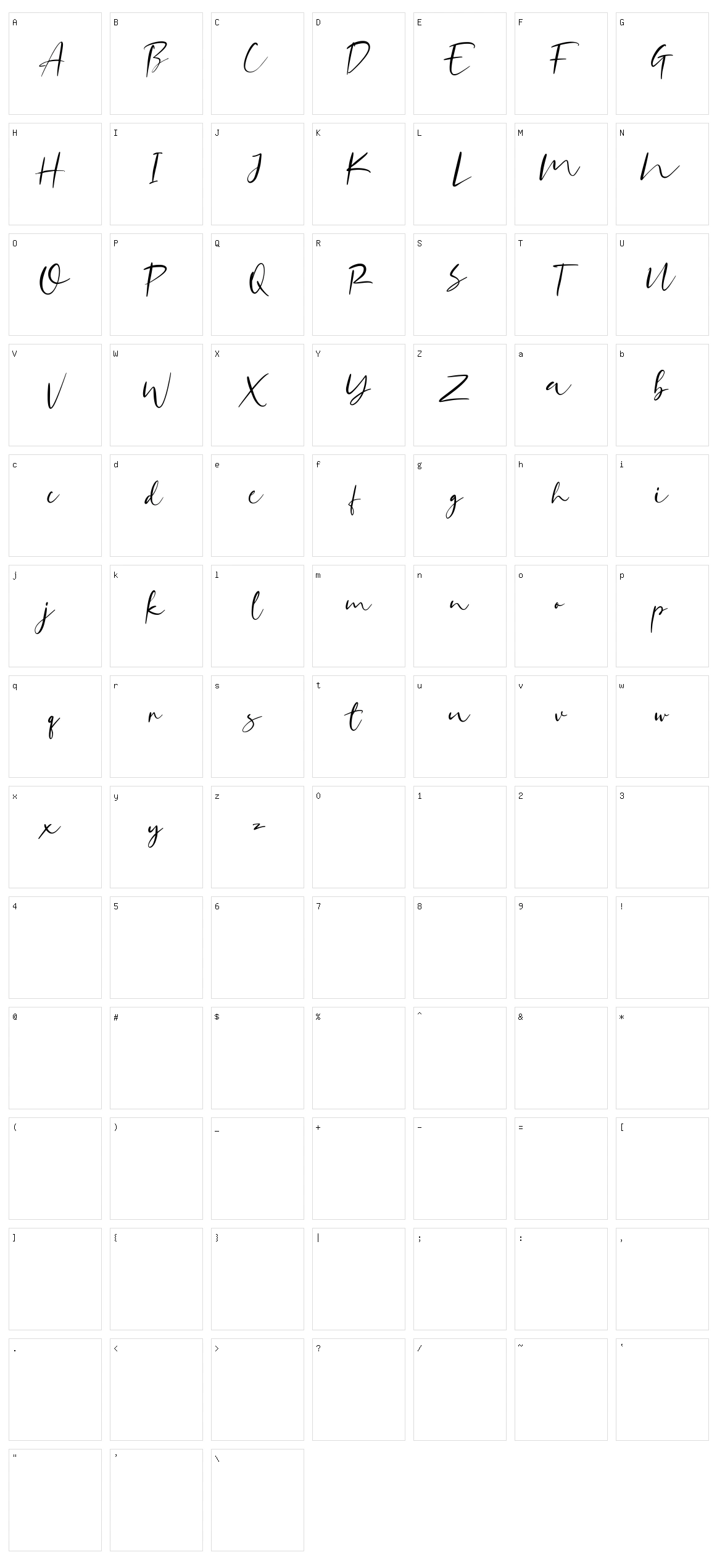 Mokashin Character Set