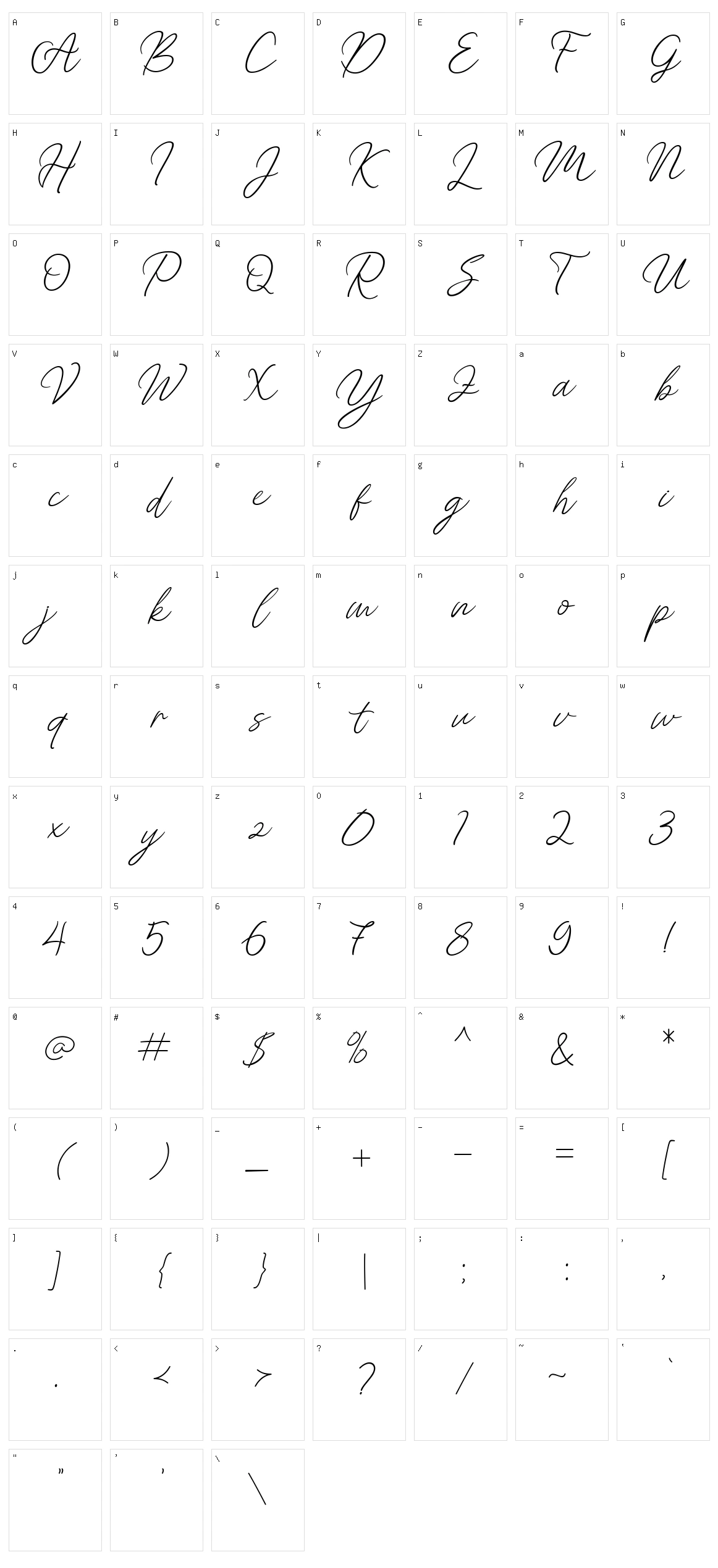 Molica Character Set