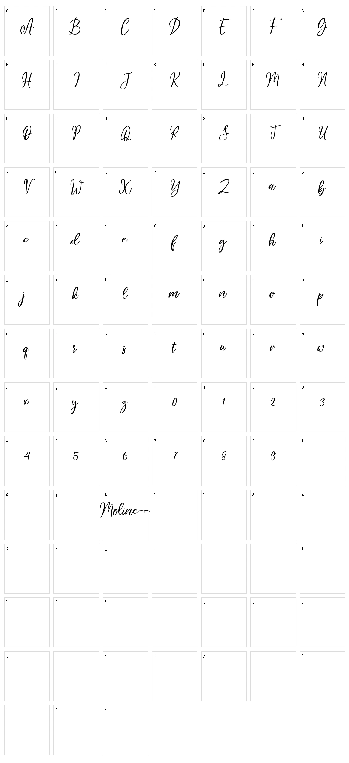 Moline Character Set