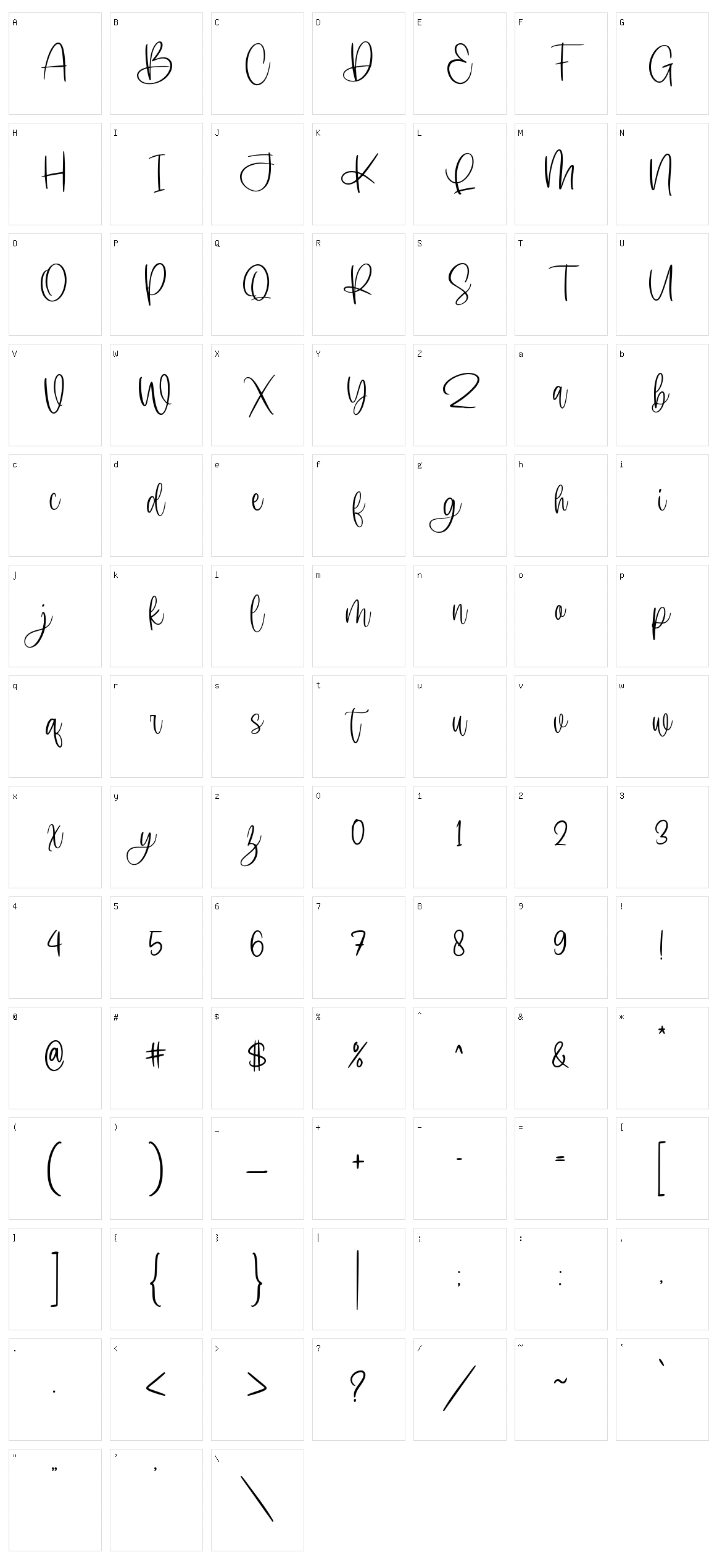 Molliena Character Set