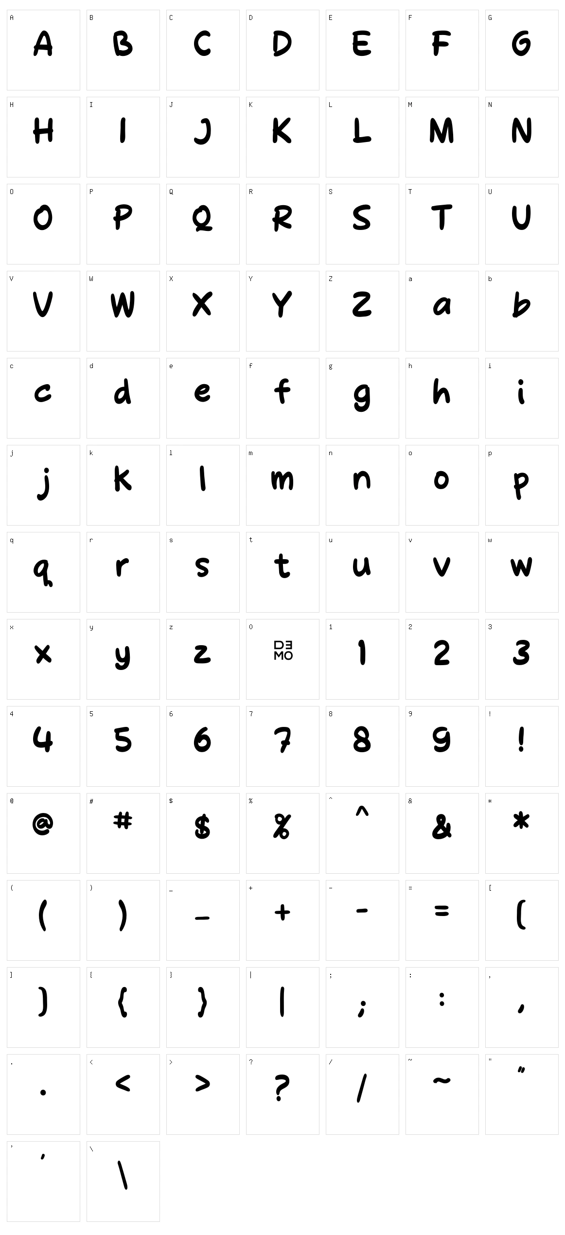 Molly Jack Character Set
