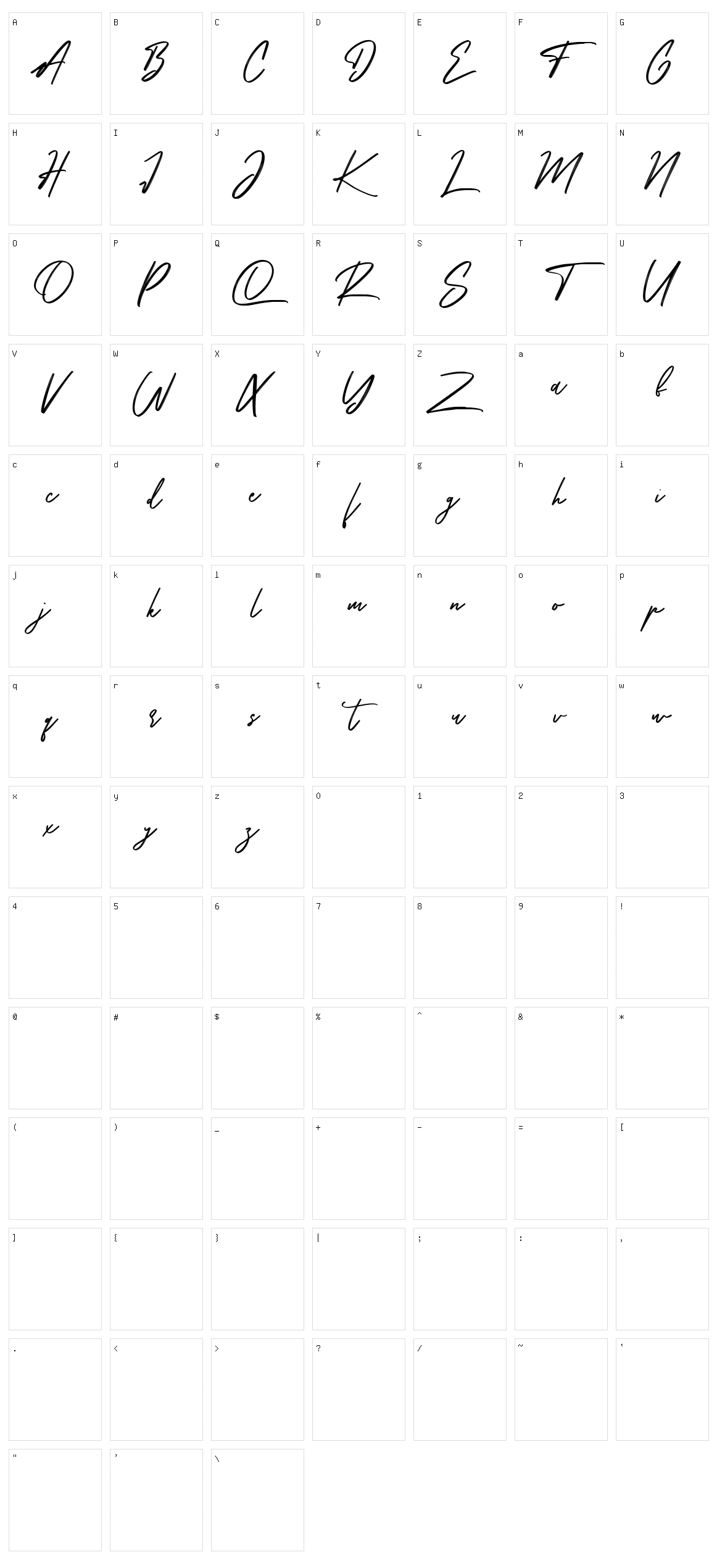 Mombay Character Set