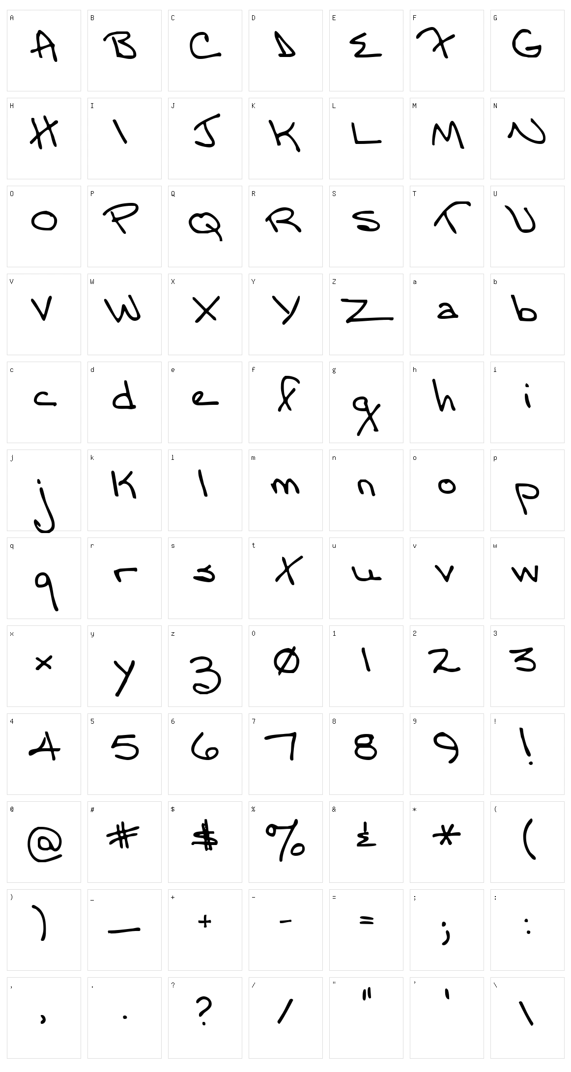 Moms Font YOFF Character Set