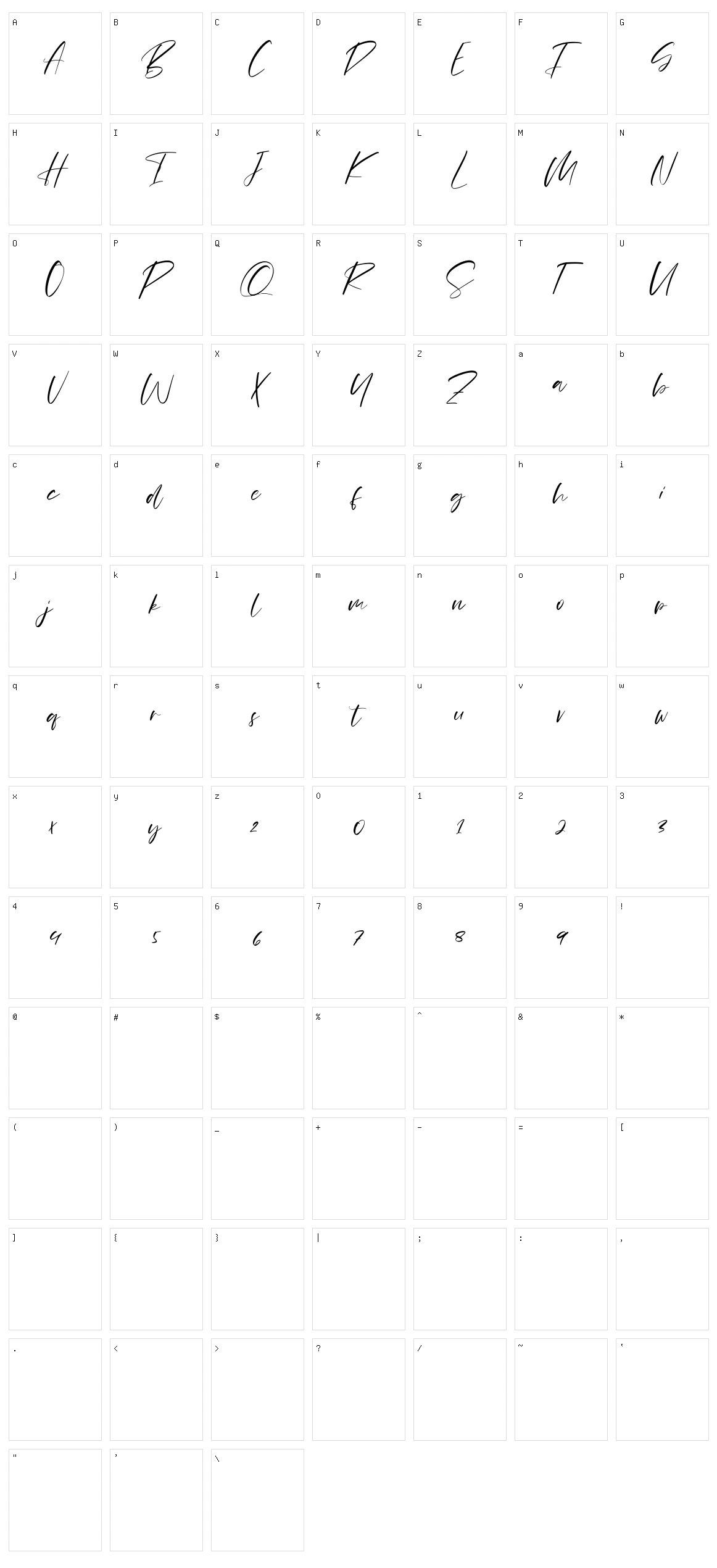 Monalls Character Set