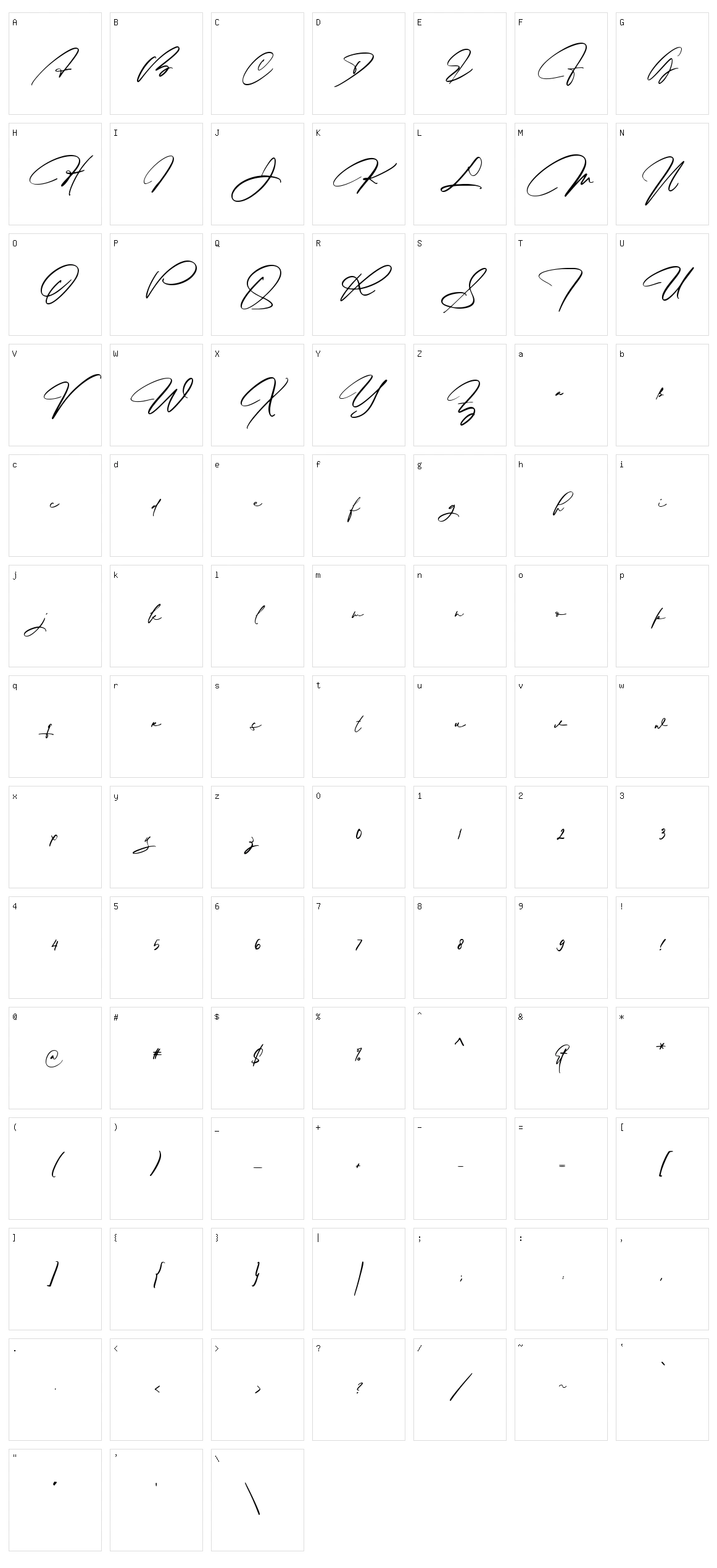 Monarchy Signature Character Set