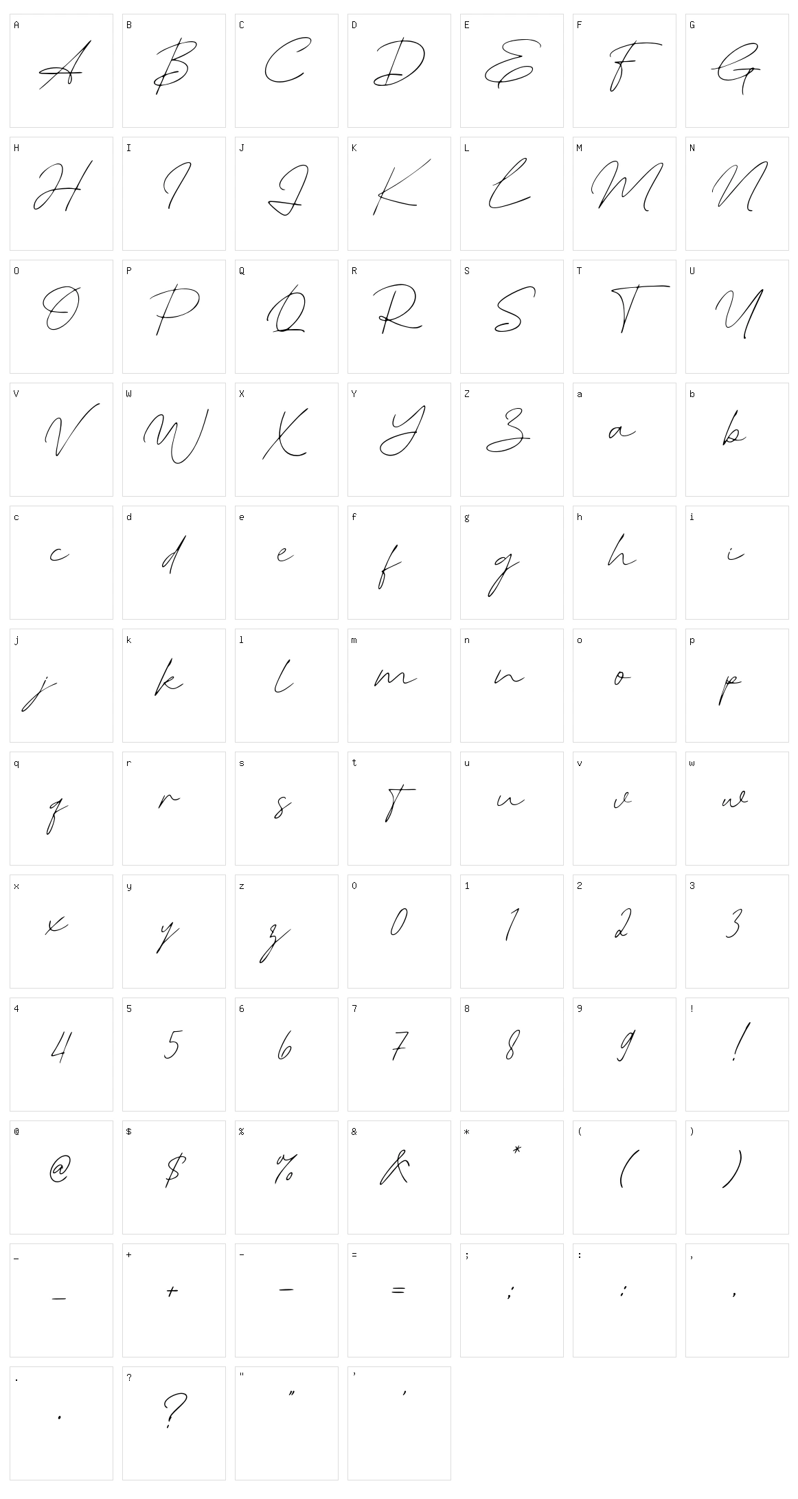 Monday July Character Set