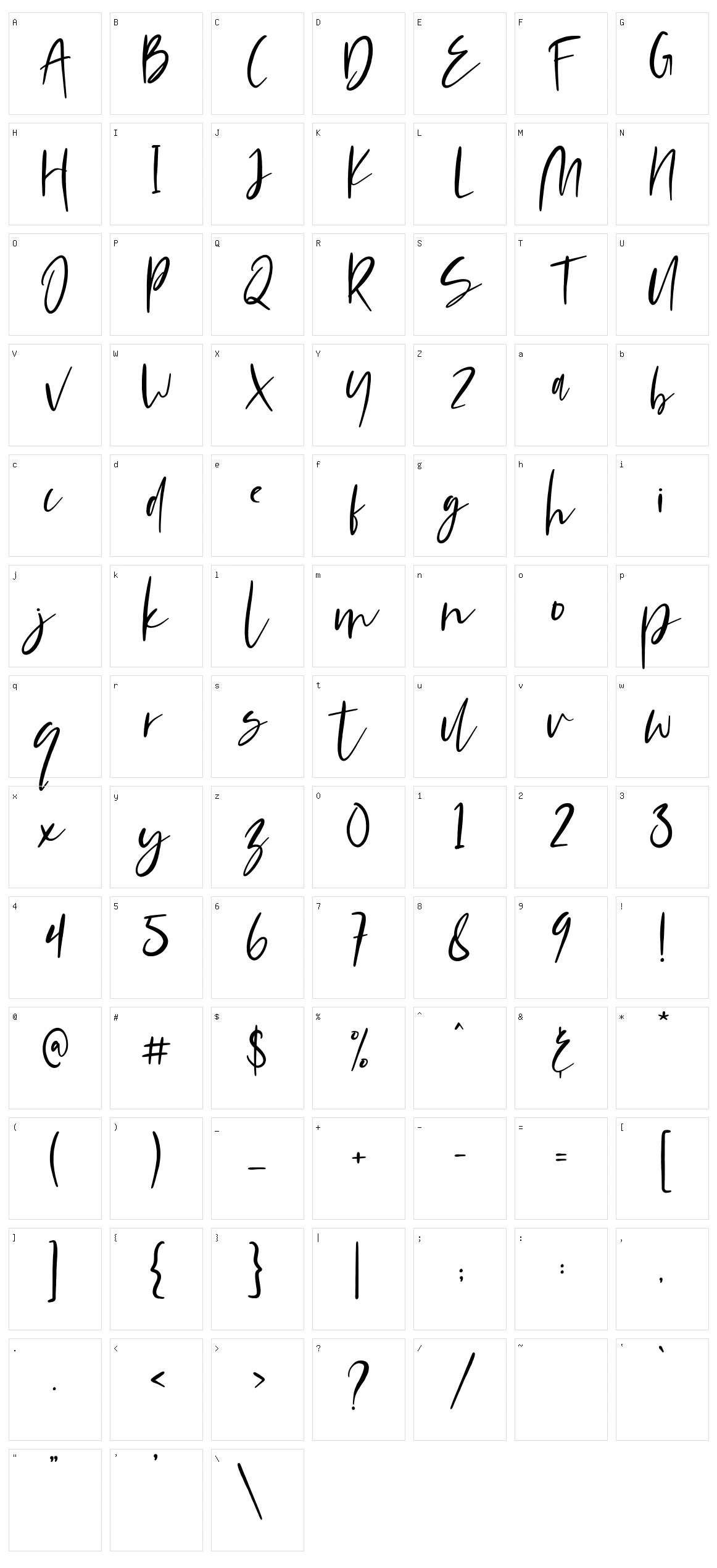 Mondela Character Set