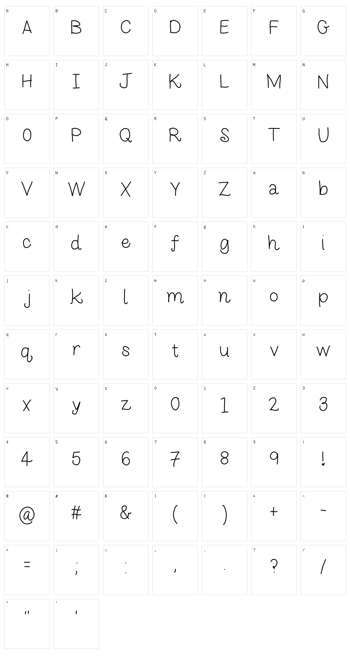 Monkeybutt Character Set