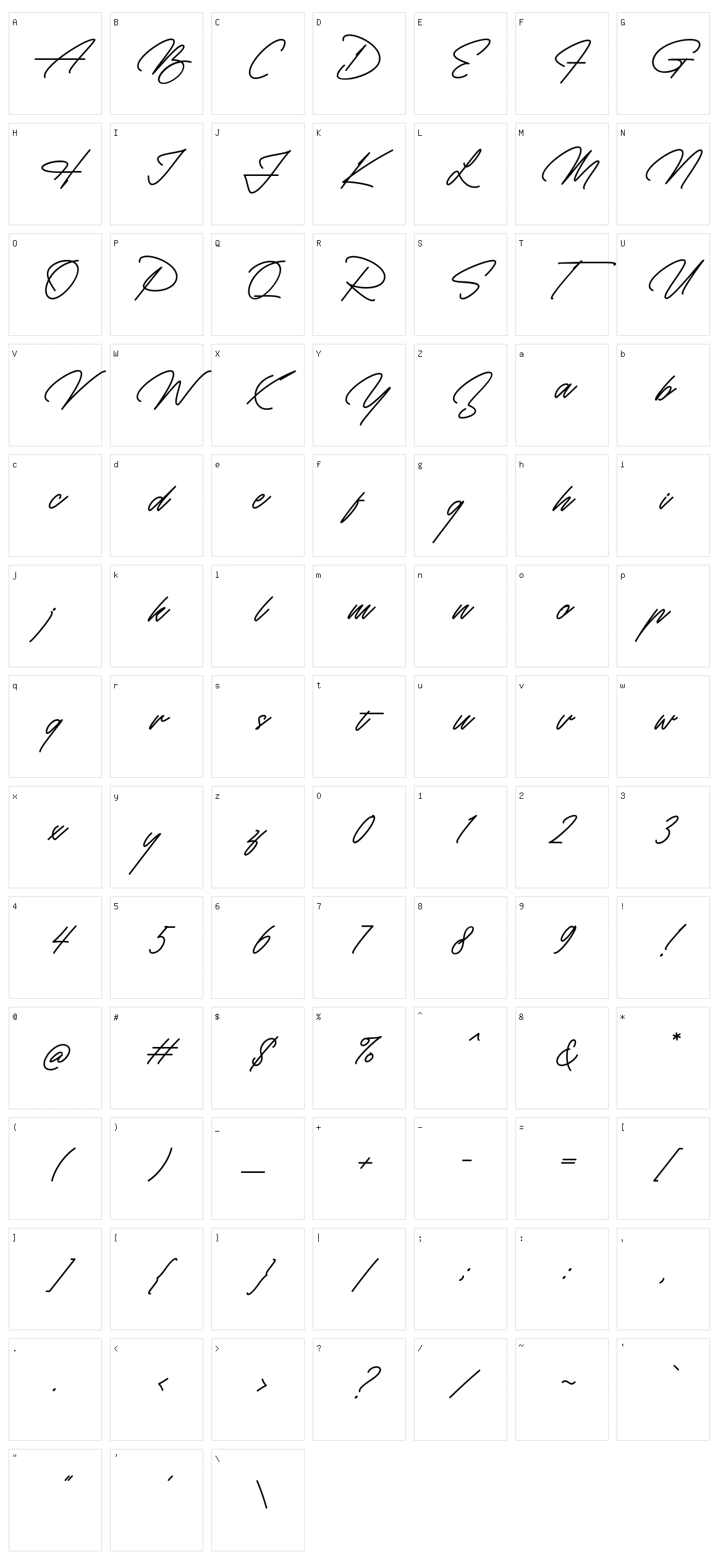 MonoSign Character Set