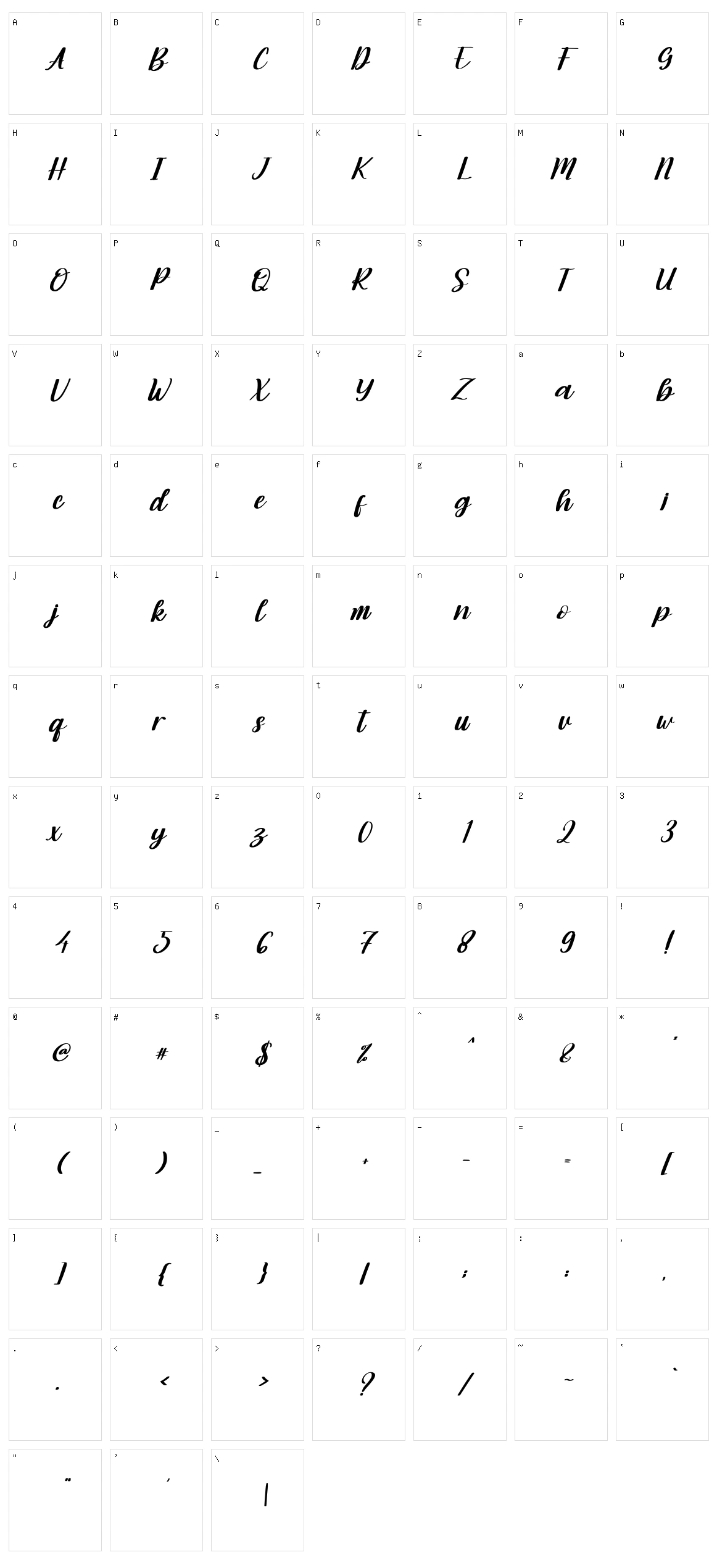 Moonday Character Set