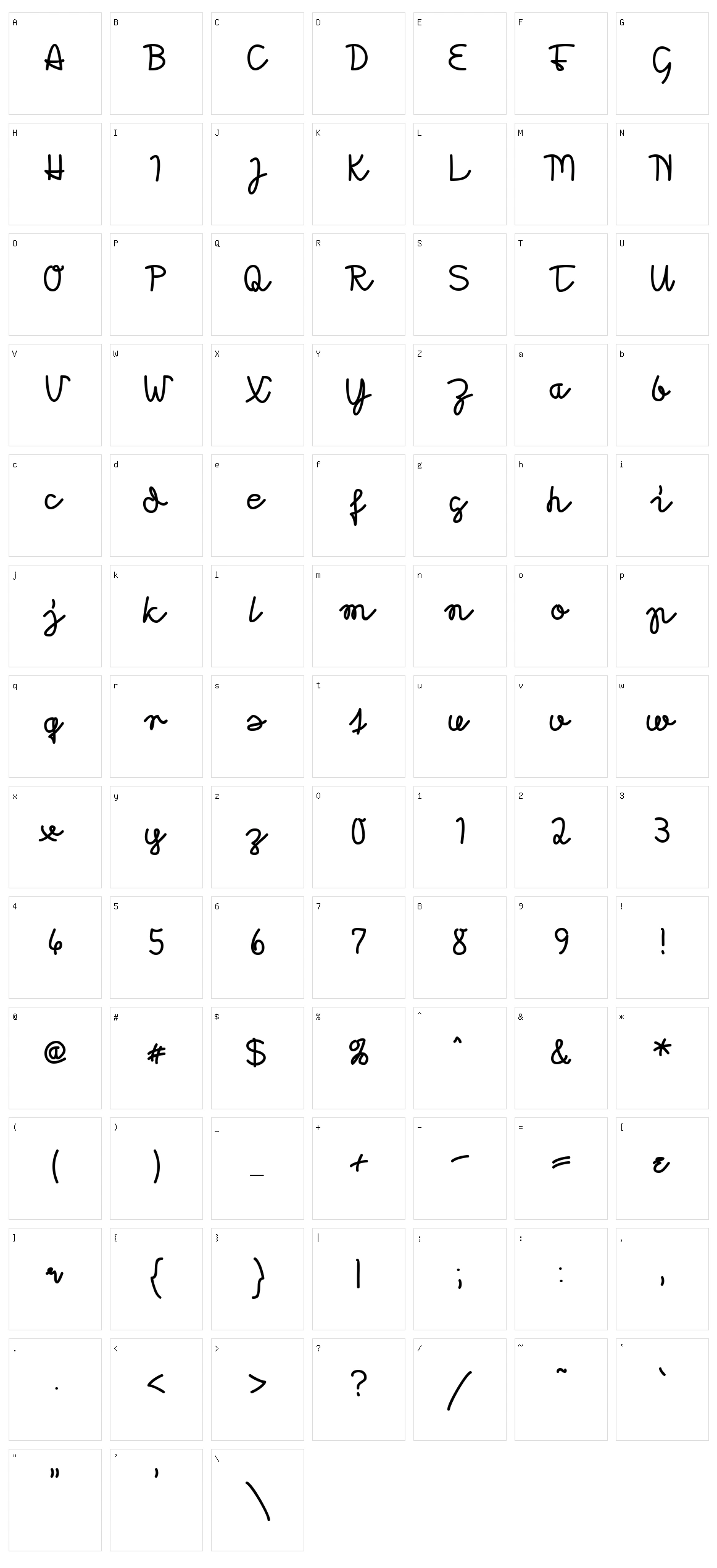 Morado Character Set
