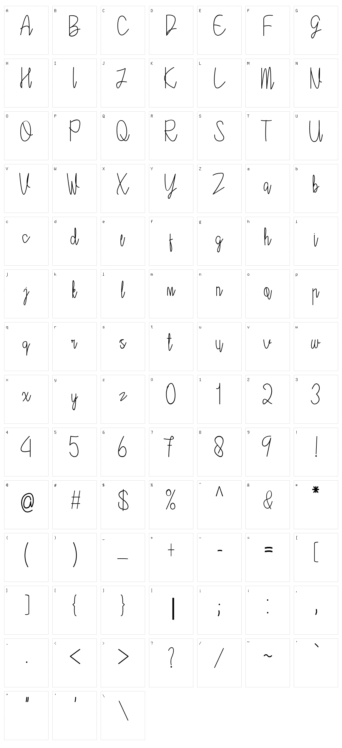 Moreen Character Set