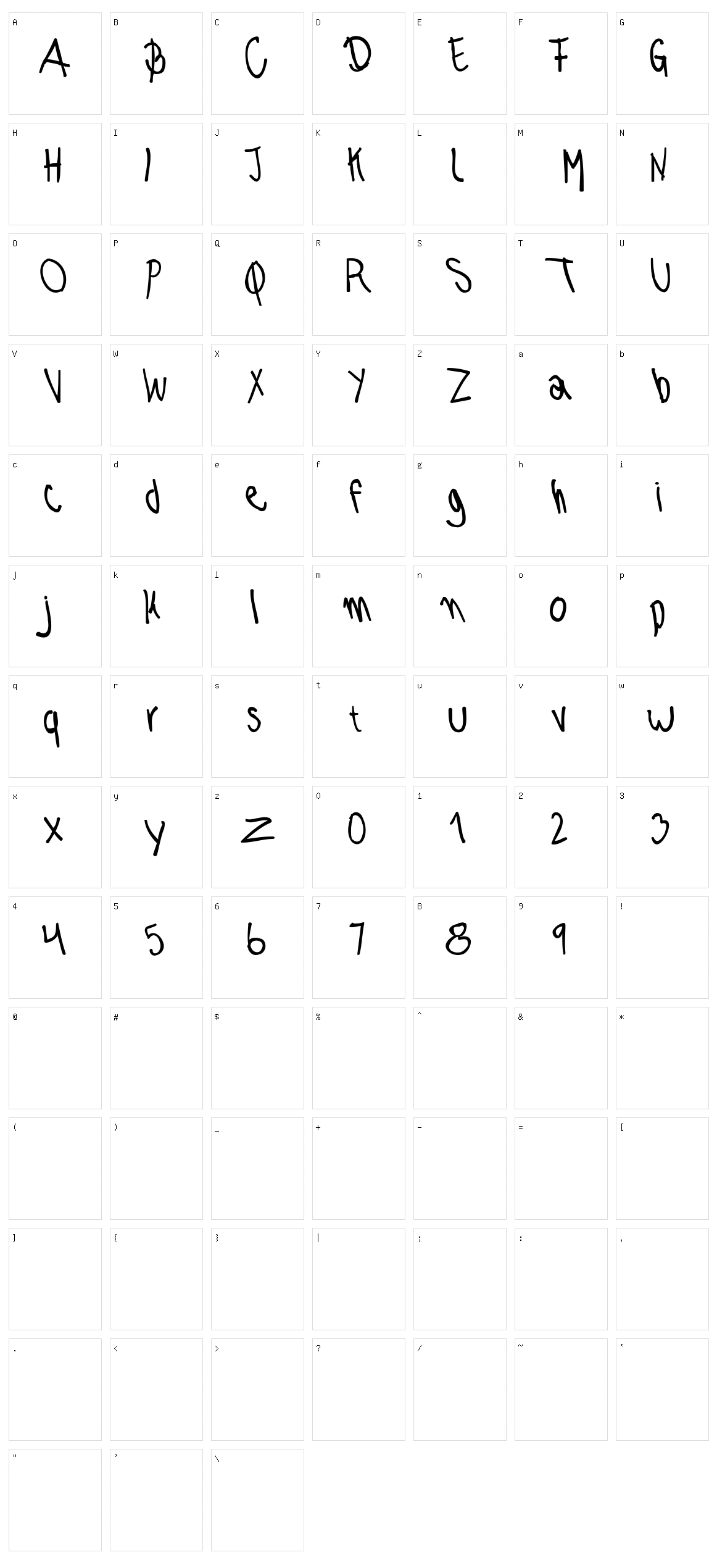 Morena Character Set