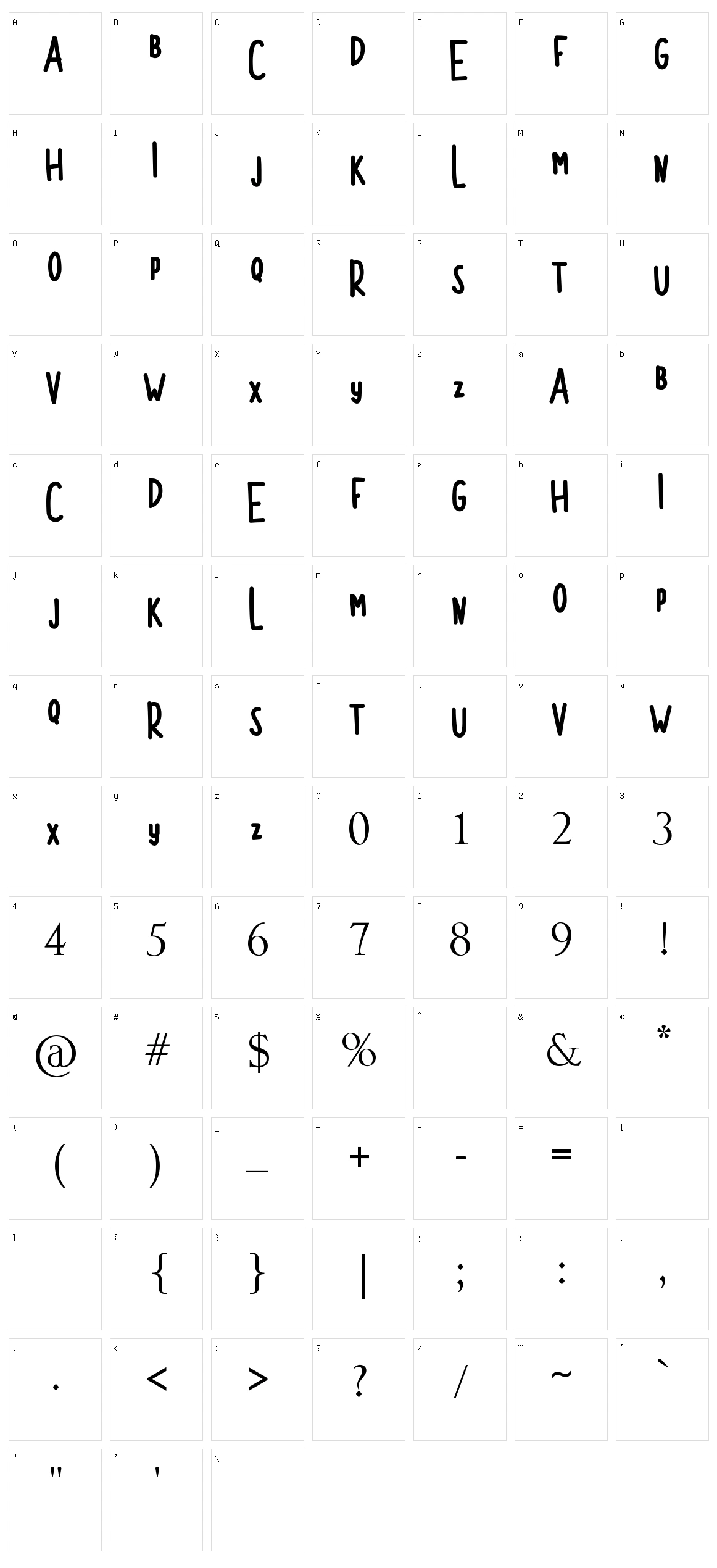 Morgenta Character Set