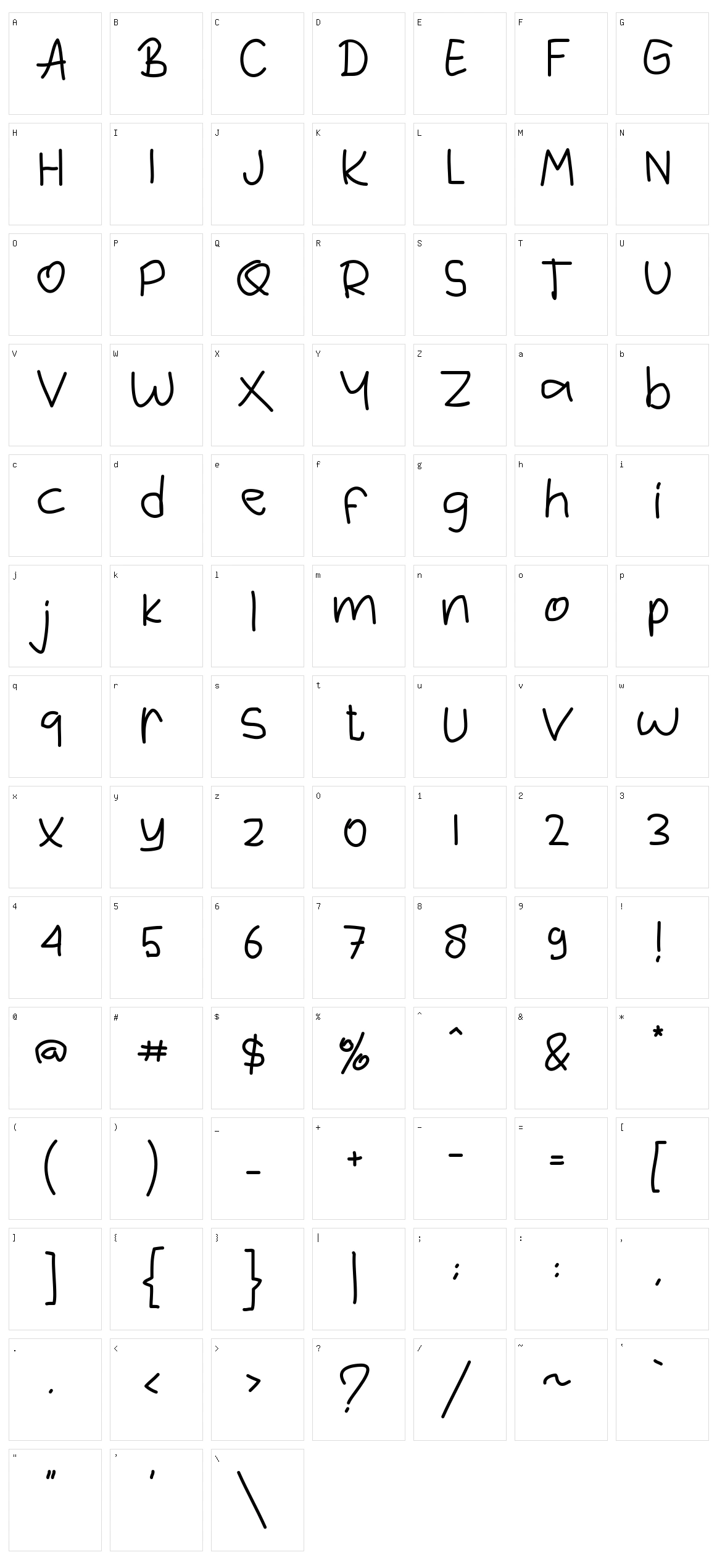 Mory Character Set