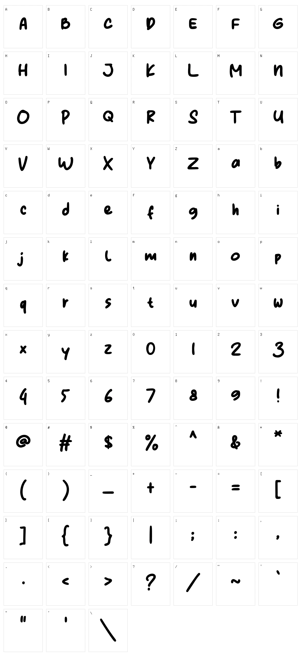 Mouly Character Set