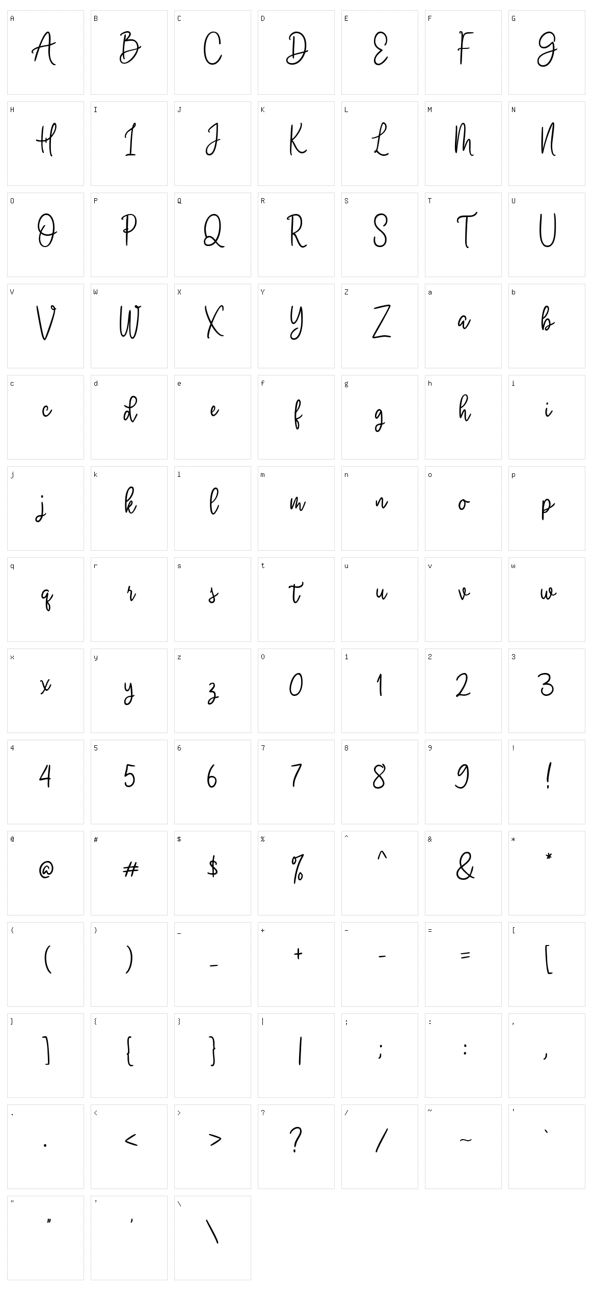Mounhal Character Set