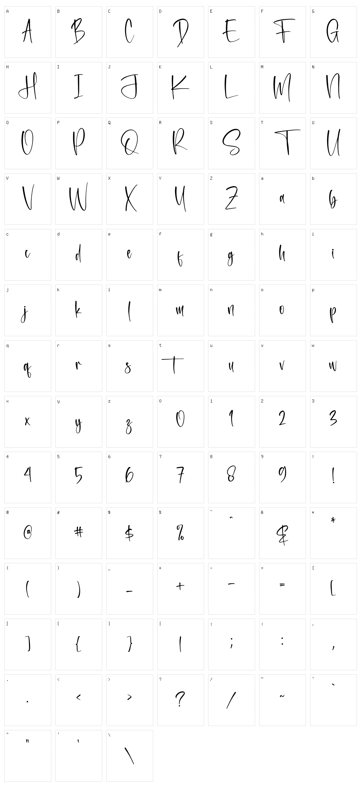 Mountain Moonlight Character Set