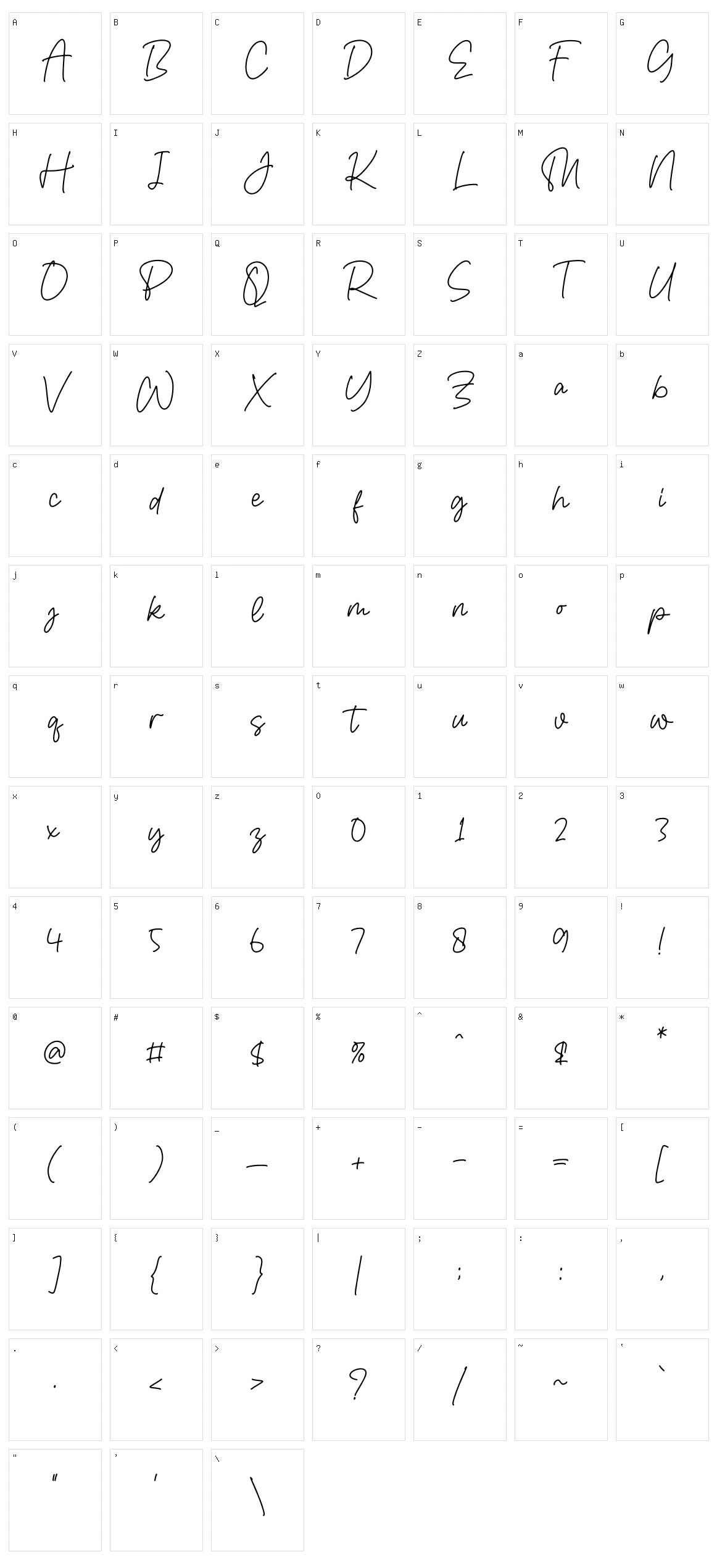 Mountey Kalinas Character Set