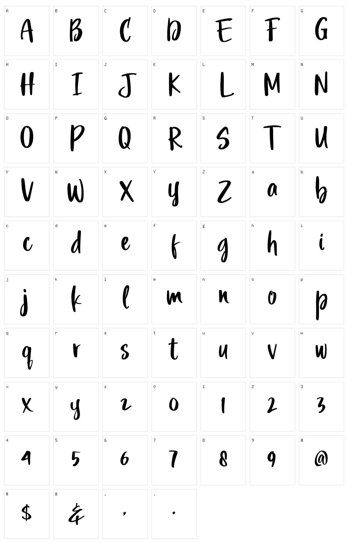 Mountty Character Set