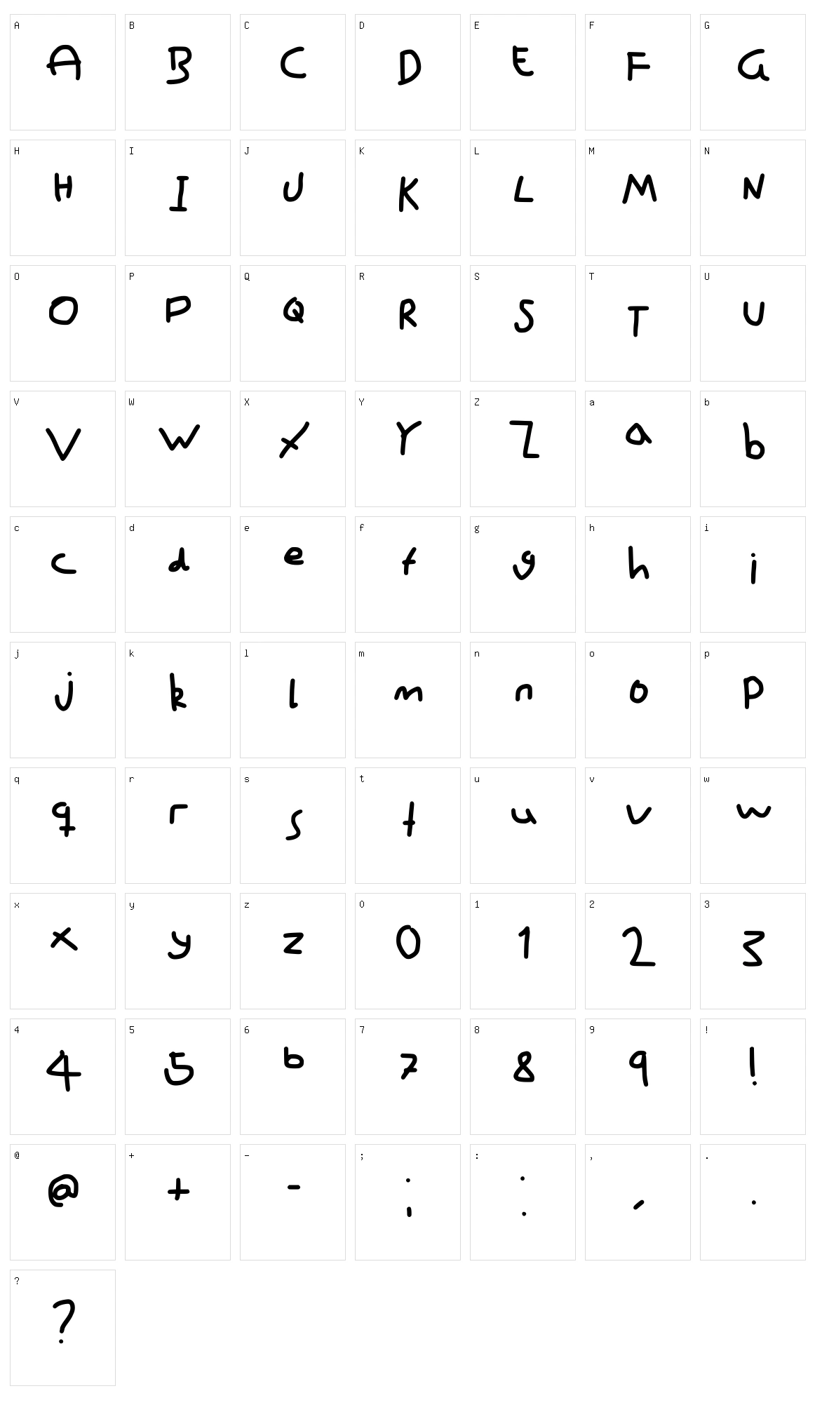 Mouse Writing Character Set