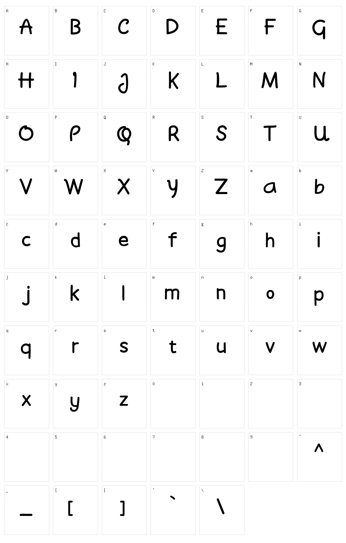 Moyudan Character Set
