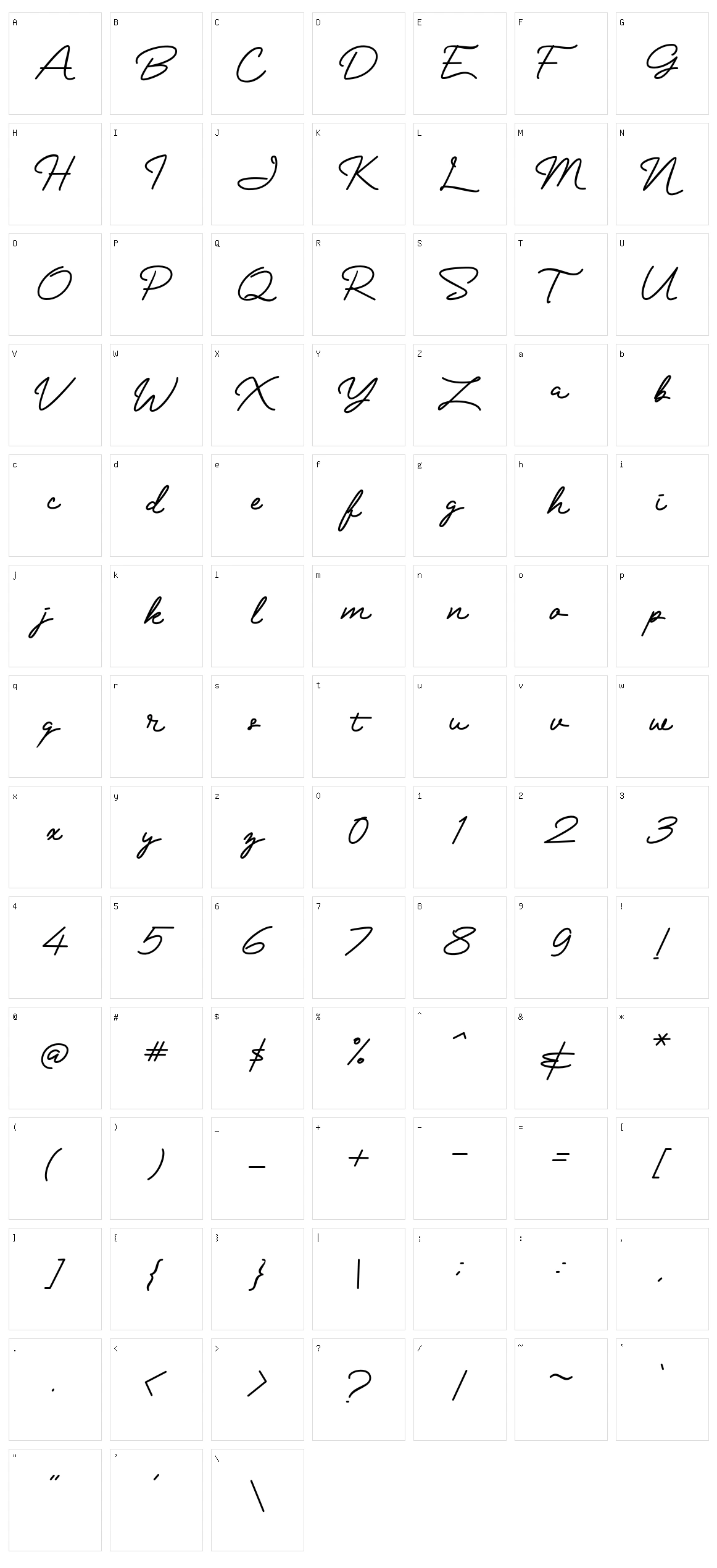 Mranggens Character Set