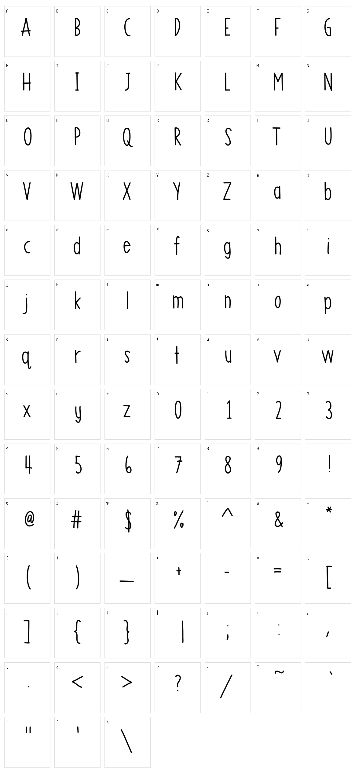 MRF Lemonberry Sans Character Set