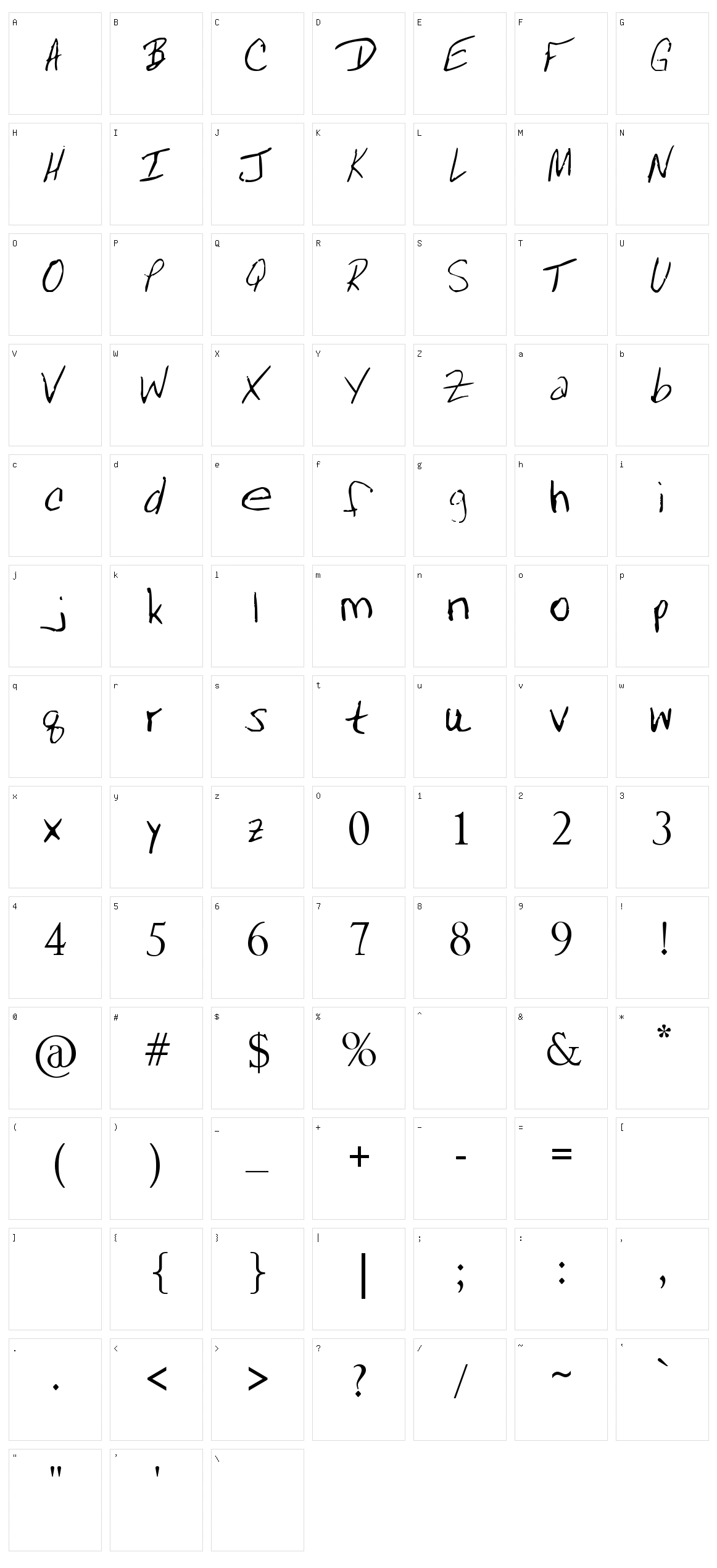 Mrfboom Character Set