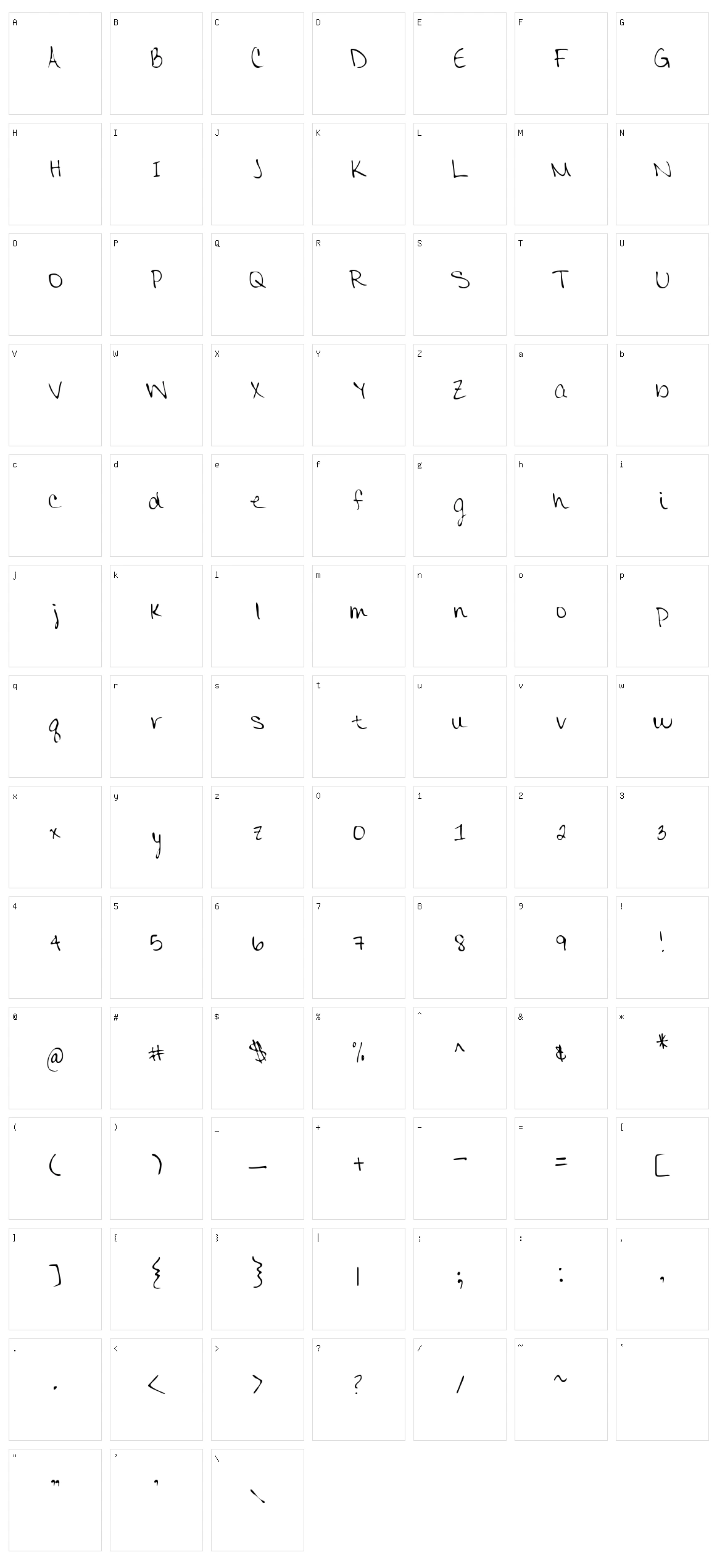 MTF Colleen Print Character Set