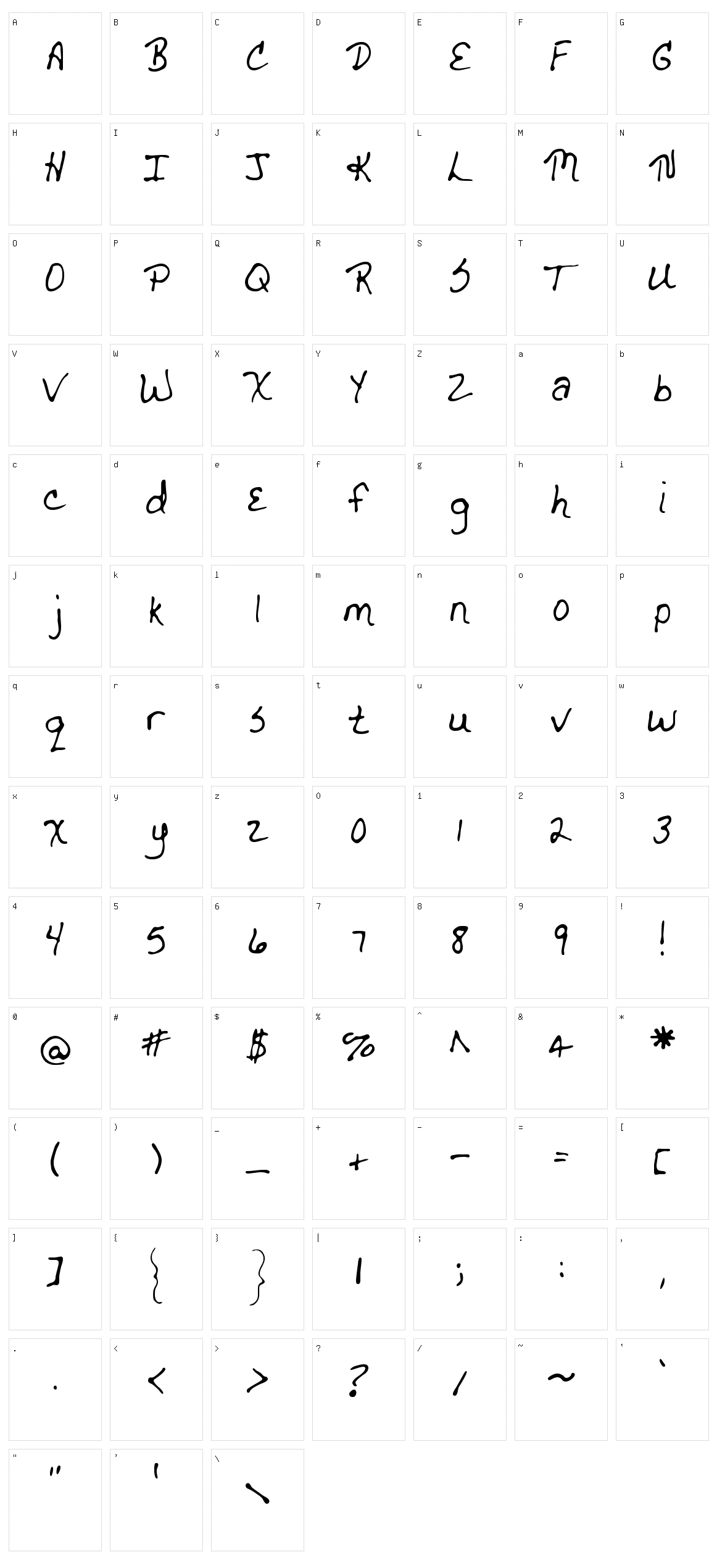 MTF Drgnldy Character Set