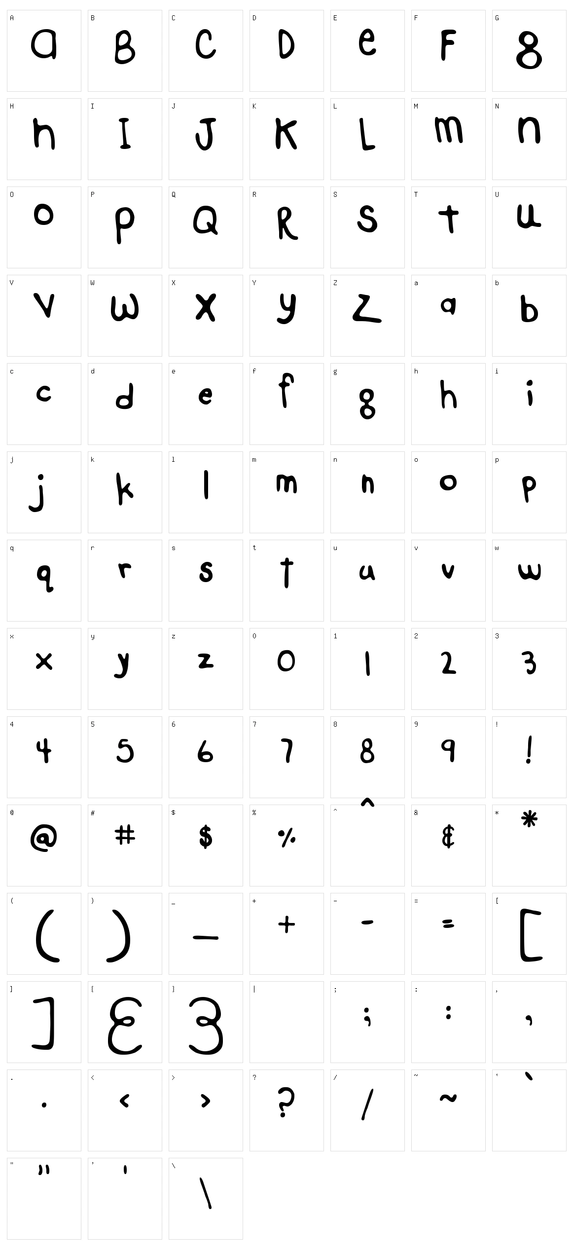 MTF Hello Again Character Set