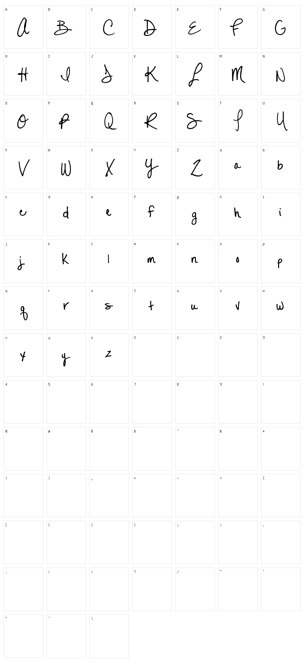 MTF Lexi Character Set