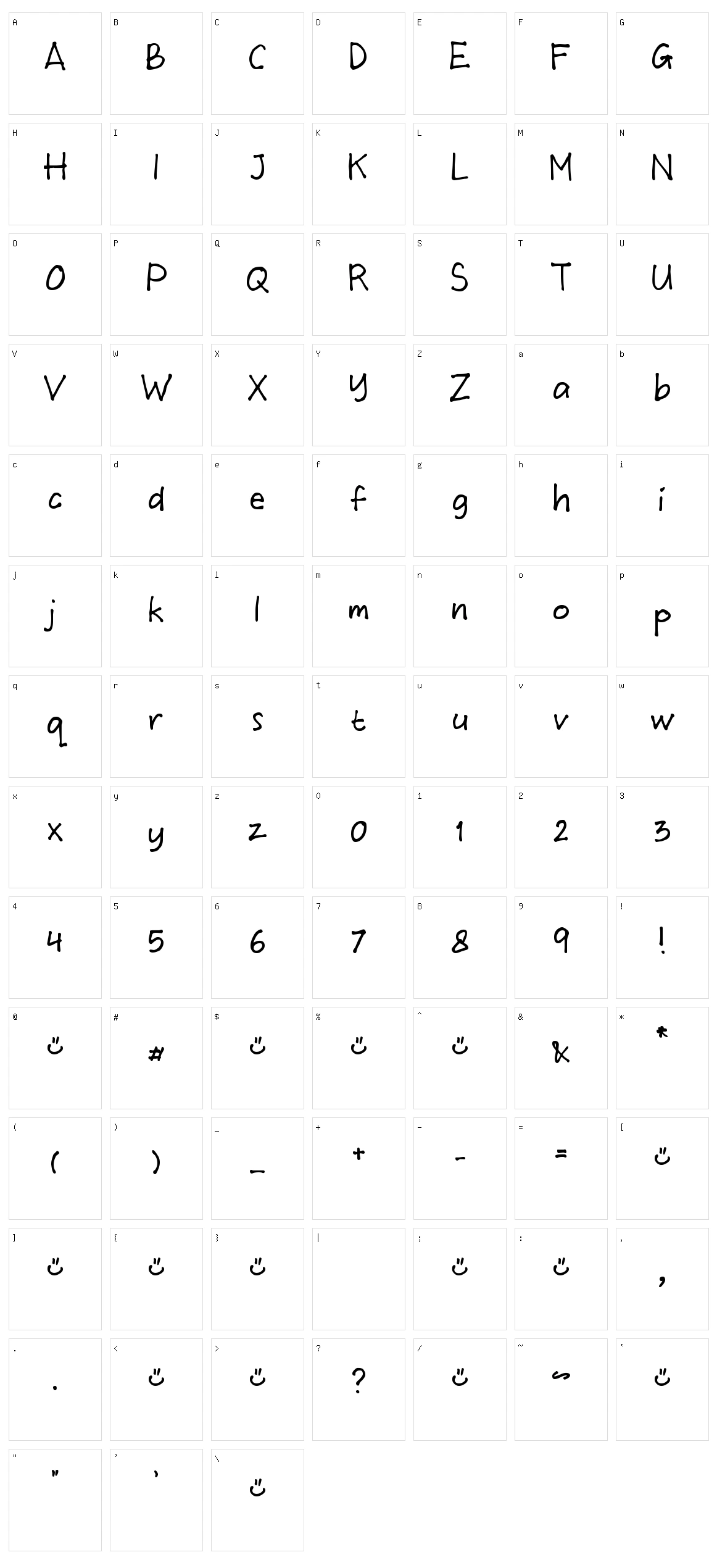 MTF Wulan Character Set